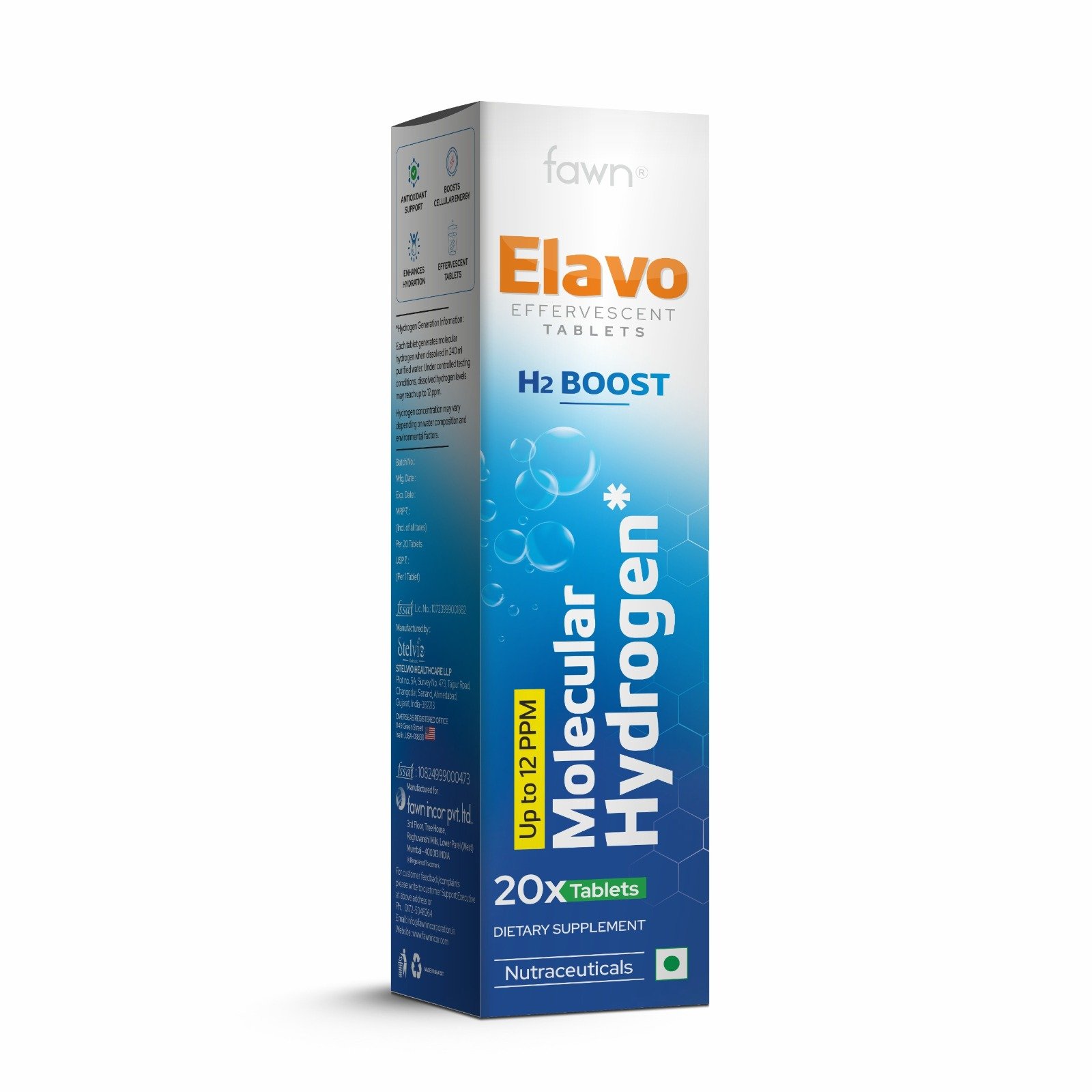 Molecular Hydrogen Effervescent Tablets - ELAVO Effervescent Tablet