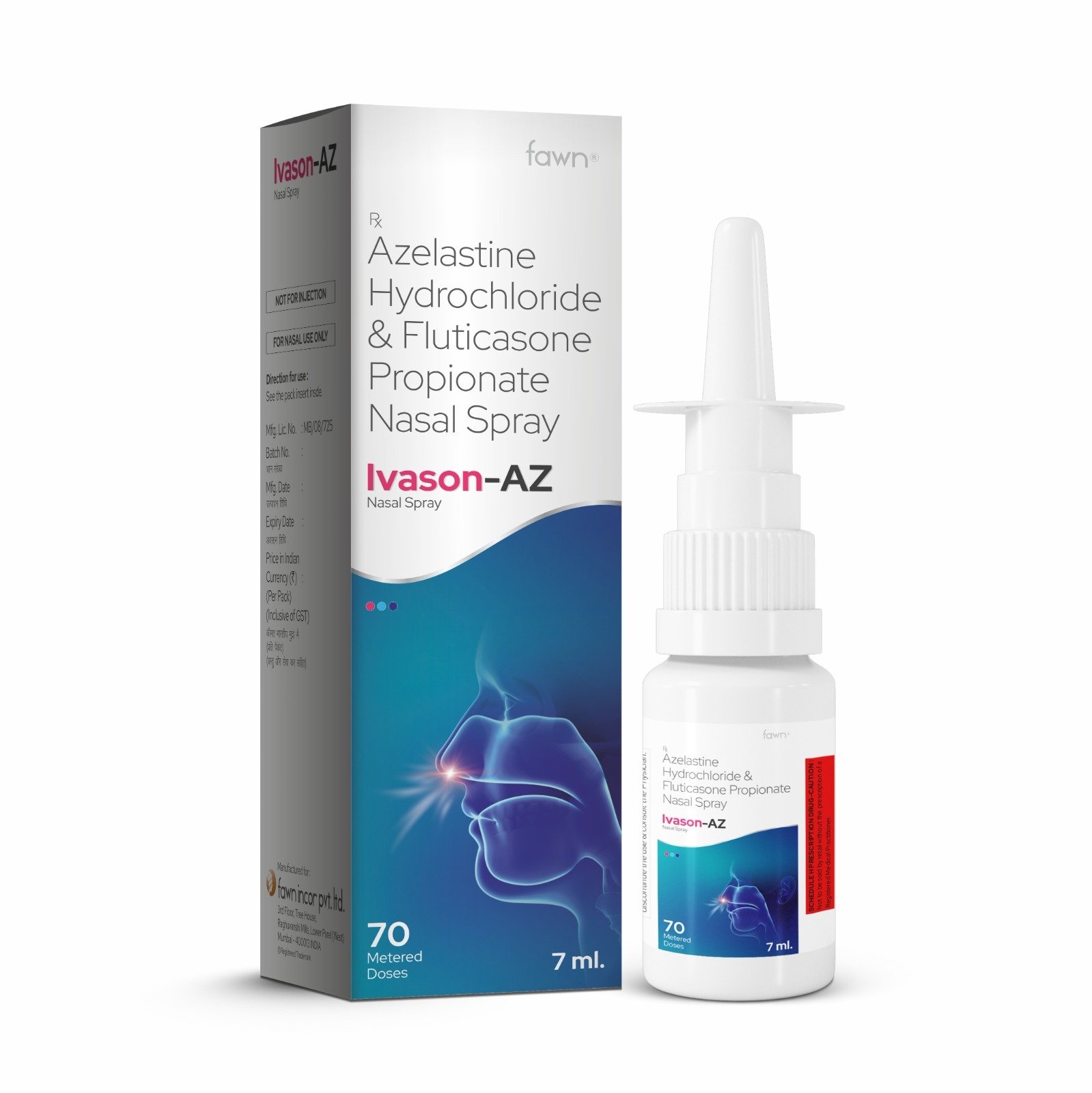 Azelastine Hydrochloride & Fluticasone Propionate Nasal Spray - IVASON AZ Nasal Spray image 2