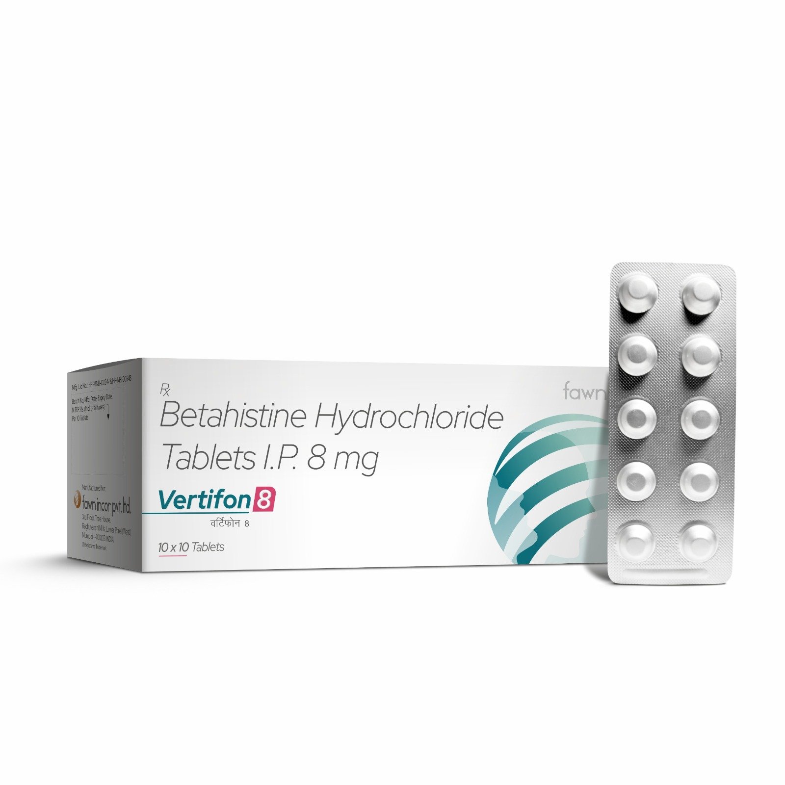 Betahistine Hydrochloride Tablets IP 8 Mg - VERTIFON 8 Tablets image 2