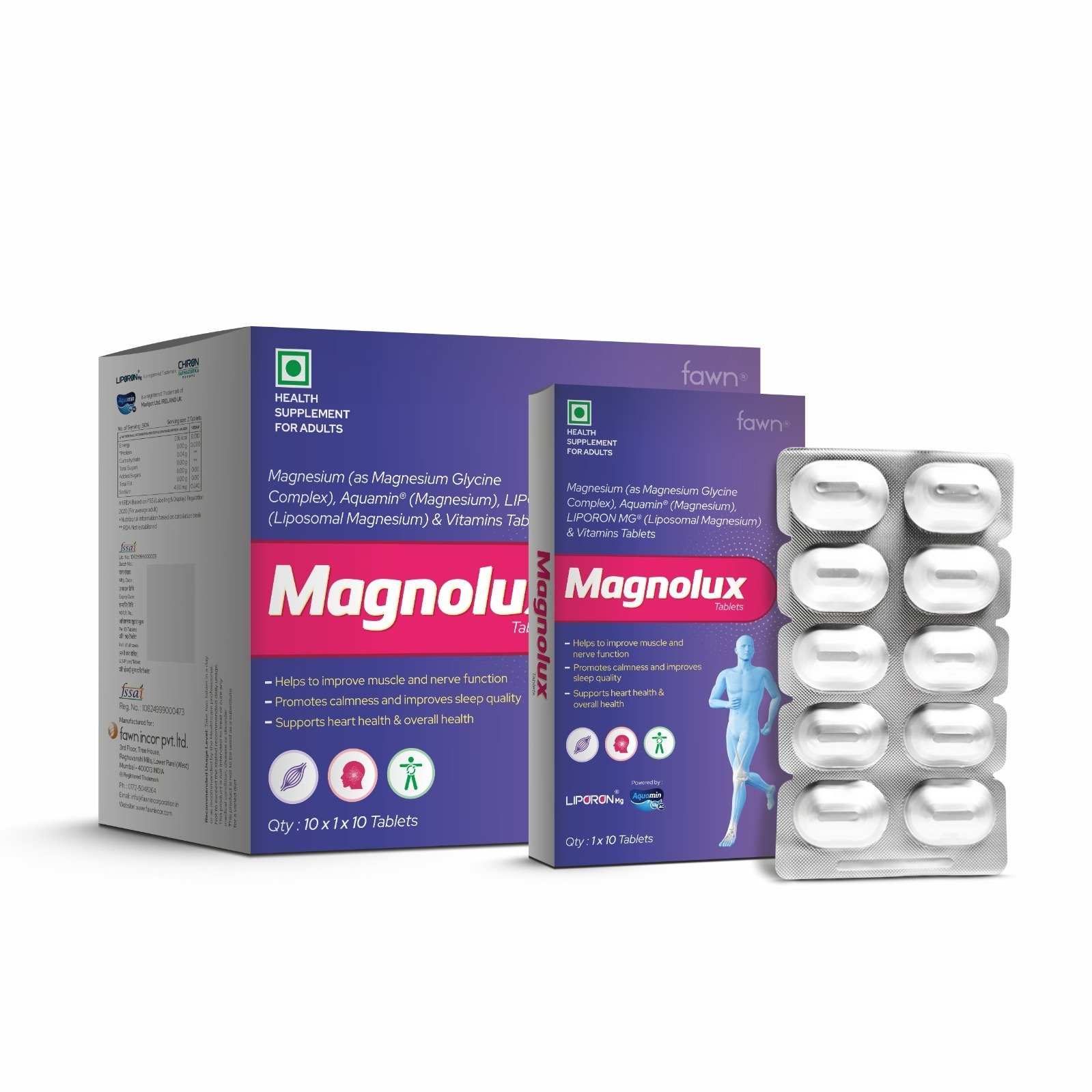 Aquamin Magnesium, Liposomal Magnesium & Vitamin Tablets - MAGNOLUX Tablets