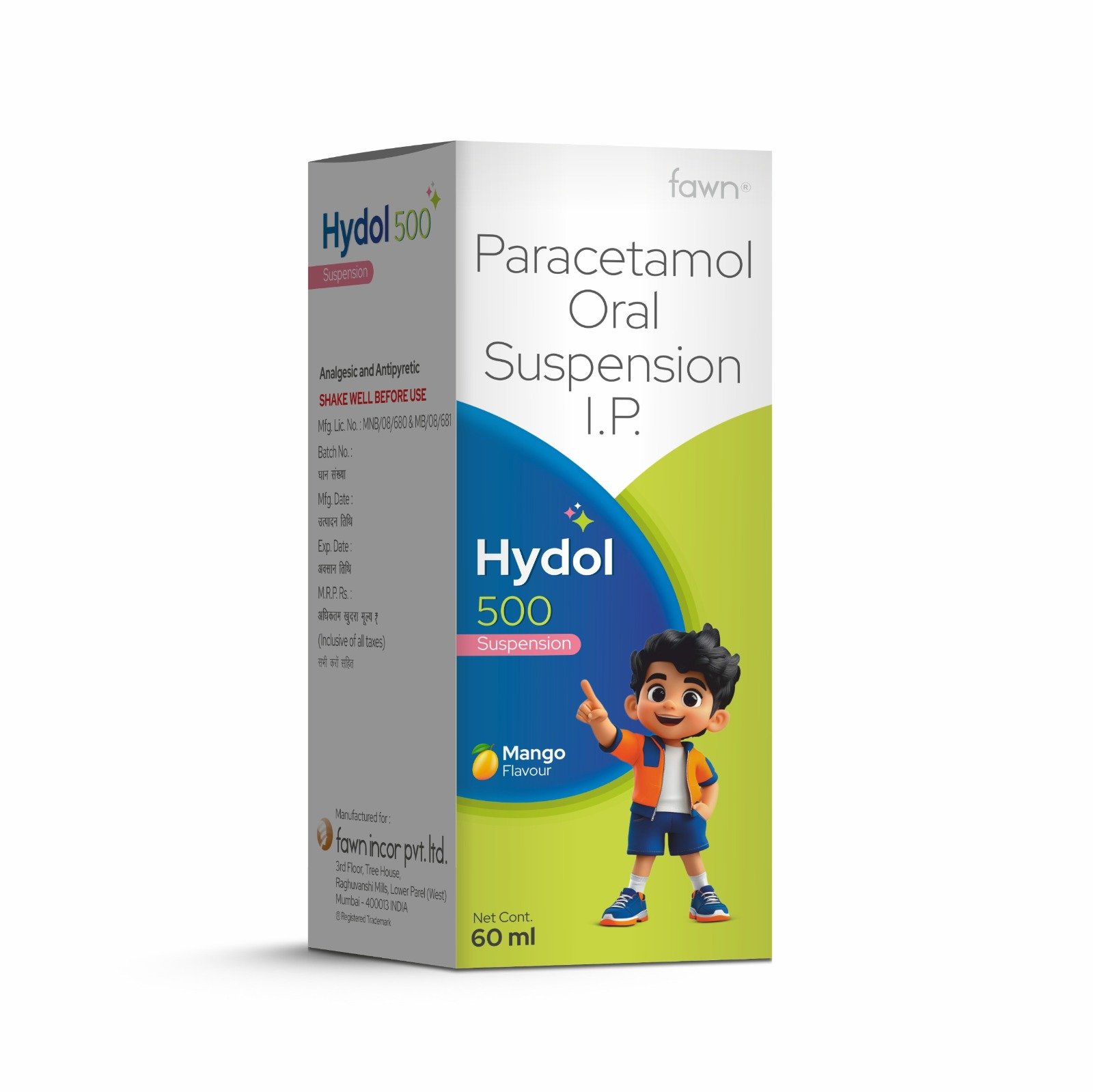 Paracetamol Oral Suspension IP - HYDOL 500 Suspension