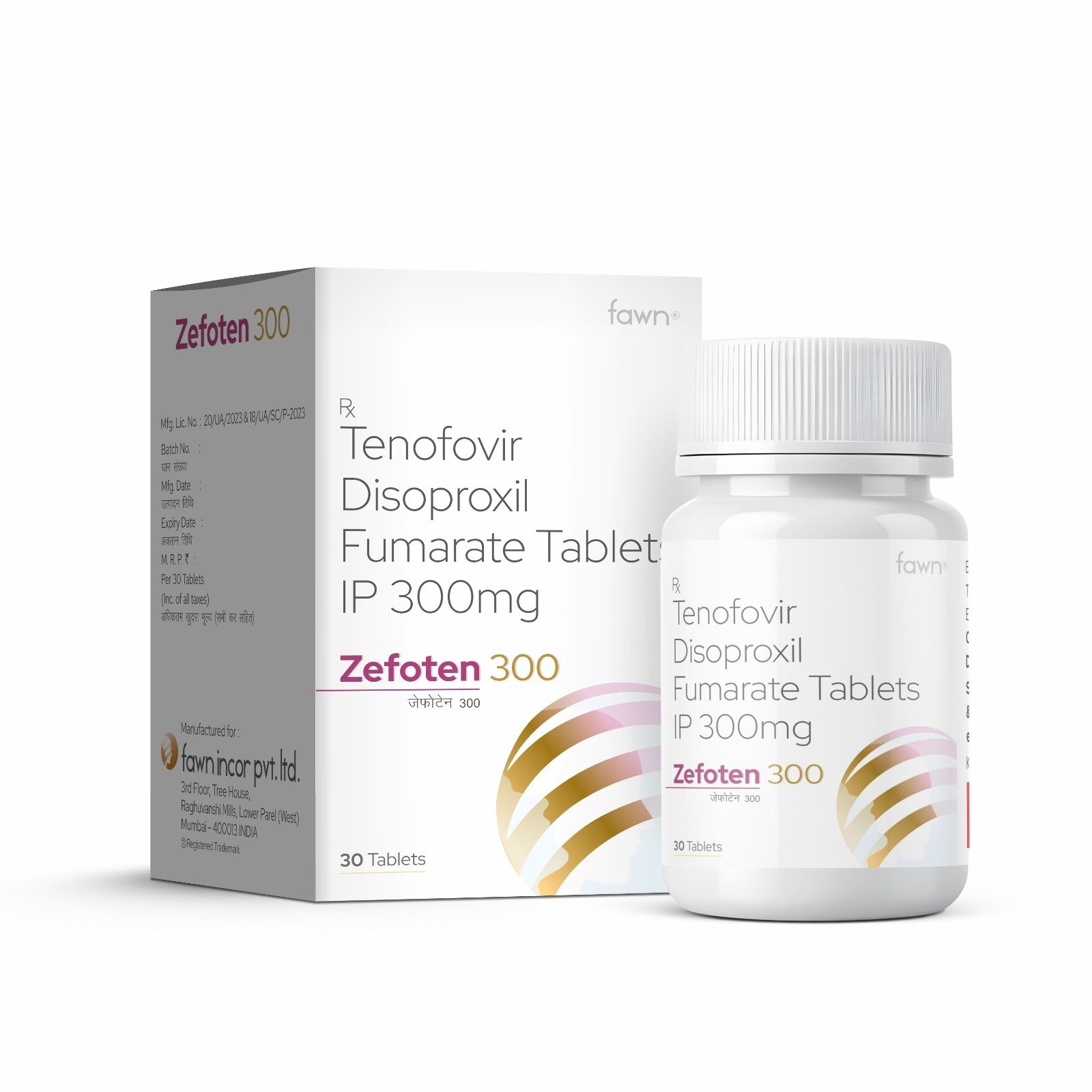 Tenofovir Disoproxil Fumarate Tablets IP 300 MG - ZEFOTEN 300 Tablets