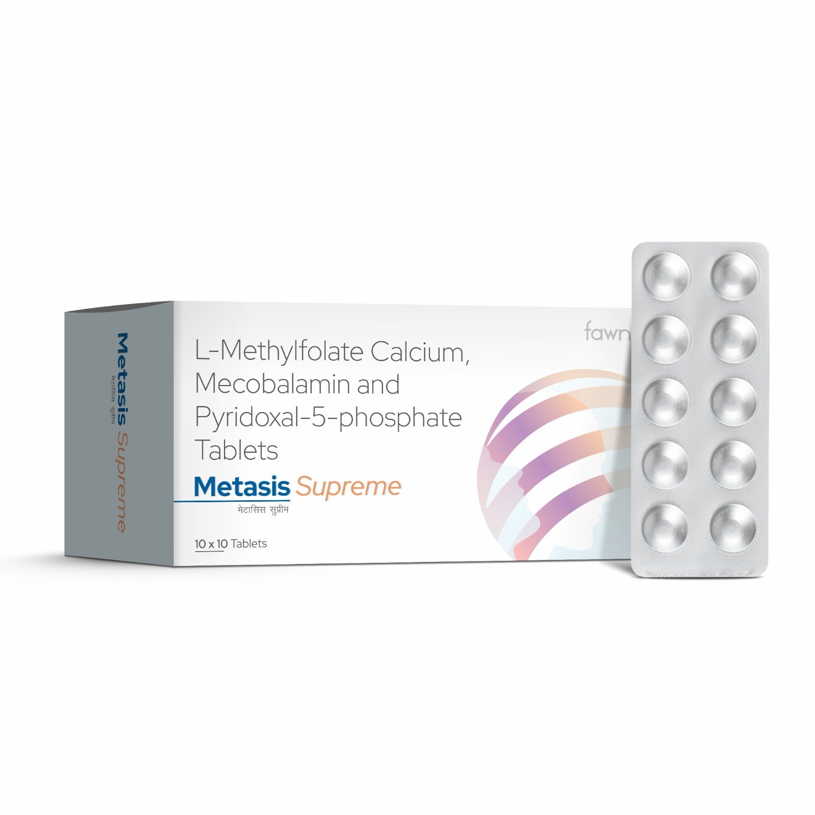 L-Methylfolate Calcium, Methylcobalamin & Pyridoxal-5-Phosphate Tablets - METASIS SUPEREME Tablets