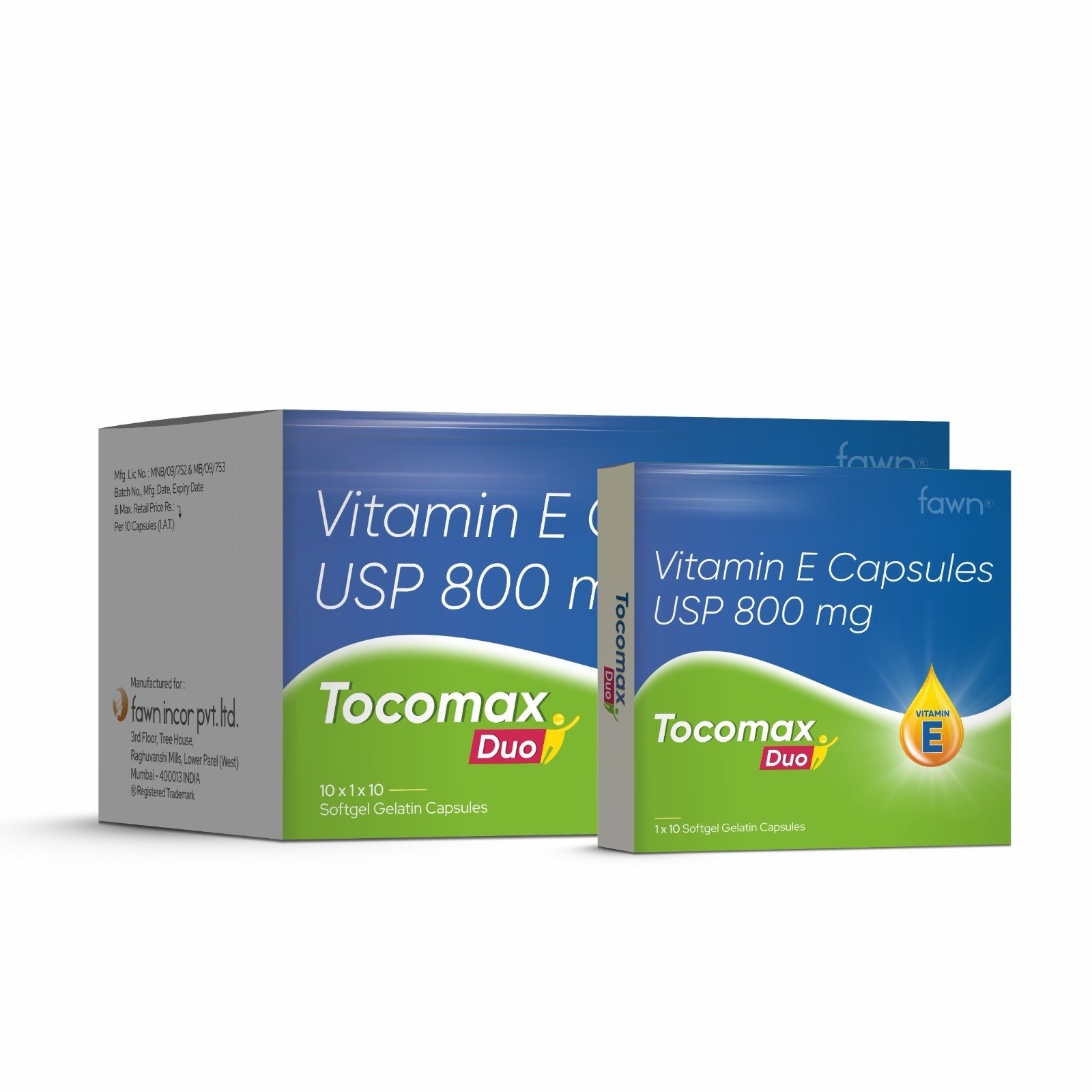 Vitamin E Capsules USP 800 Mg - TOCOMAX DUO Capsules