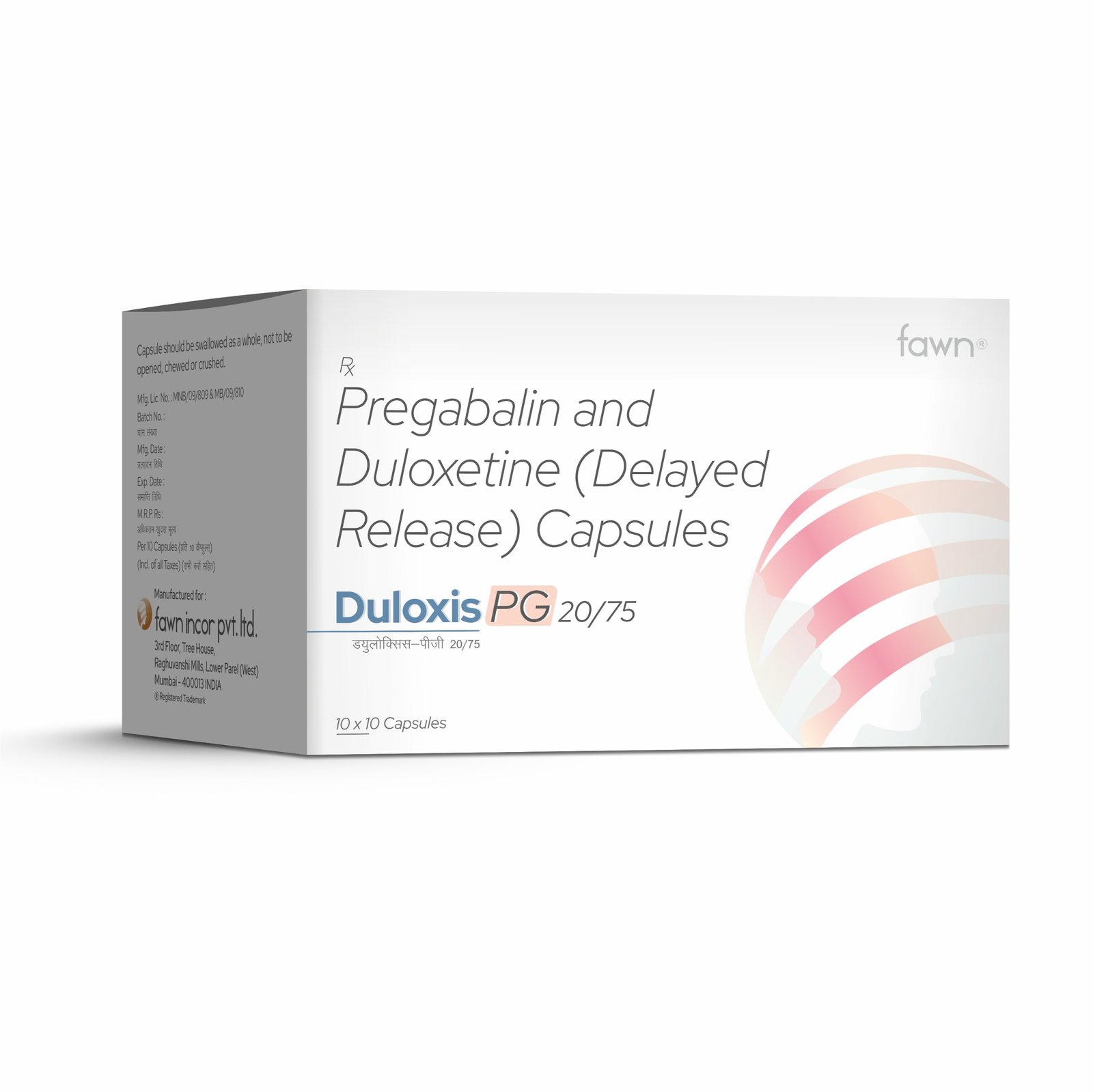 Pregabalin 75 Mg + Duloxetine 20 Mg Capsules - DULOXIS PG 20/75 Capsules