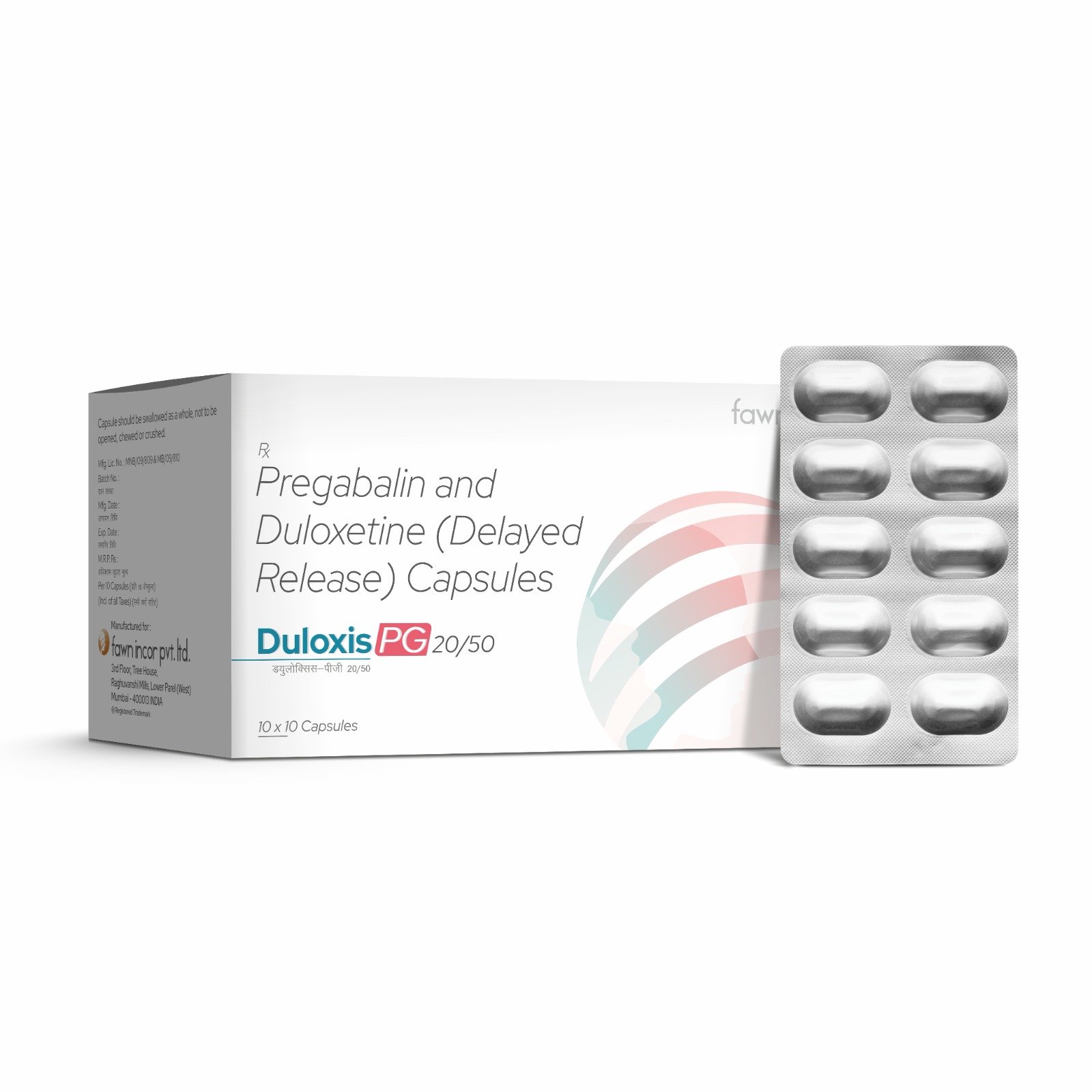 Pregabalin & Duloxetine (Delayed Release) Capsules - DULOXIS PG  20/50 Capsules