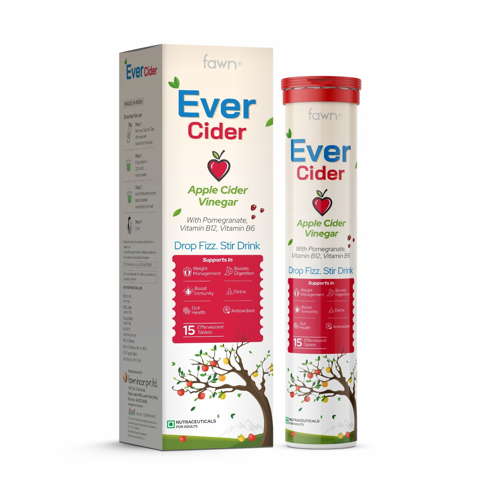 Apple Cider Vinegar with Pomegranate Effervescent Tablets - EVERCIDER Effervescent Tablets image 2