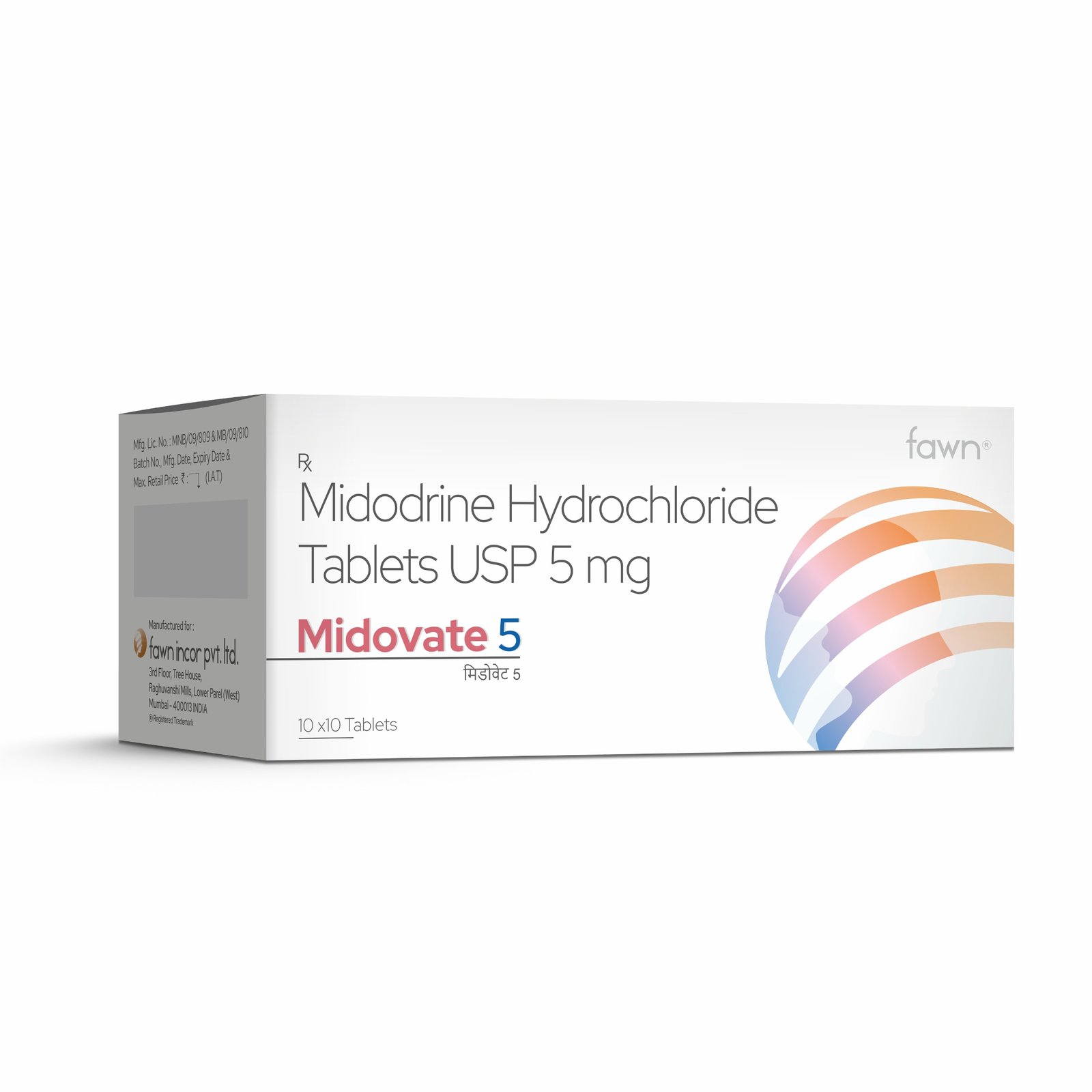Midodrine Hydrochloride Tablets USP 5 Mg - MIDOVATE 5 Tablets