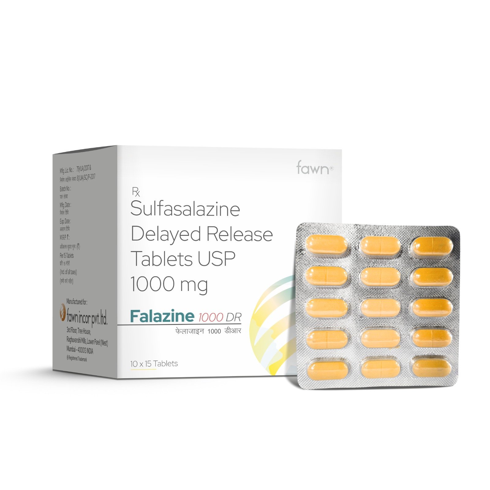 Sulfasalazine Delayed Release 1000 mg Tablets - FALAZINE 1000 DR Tablet