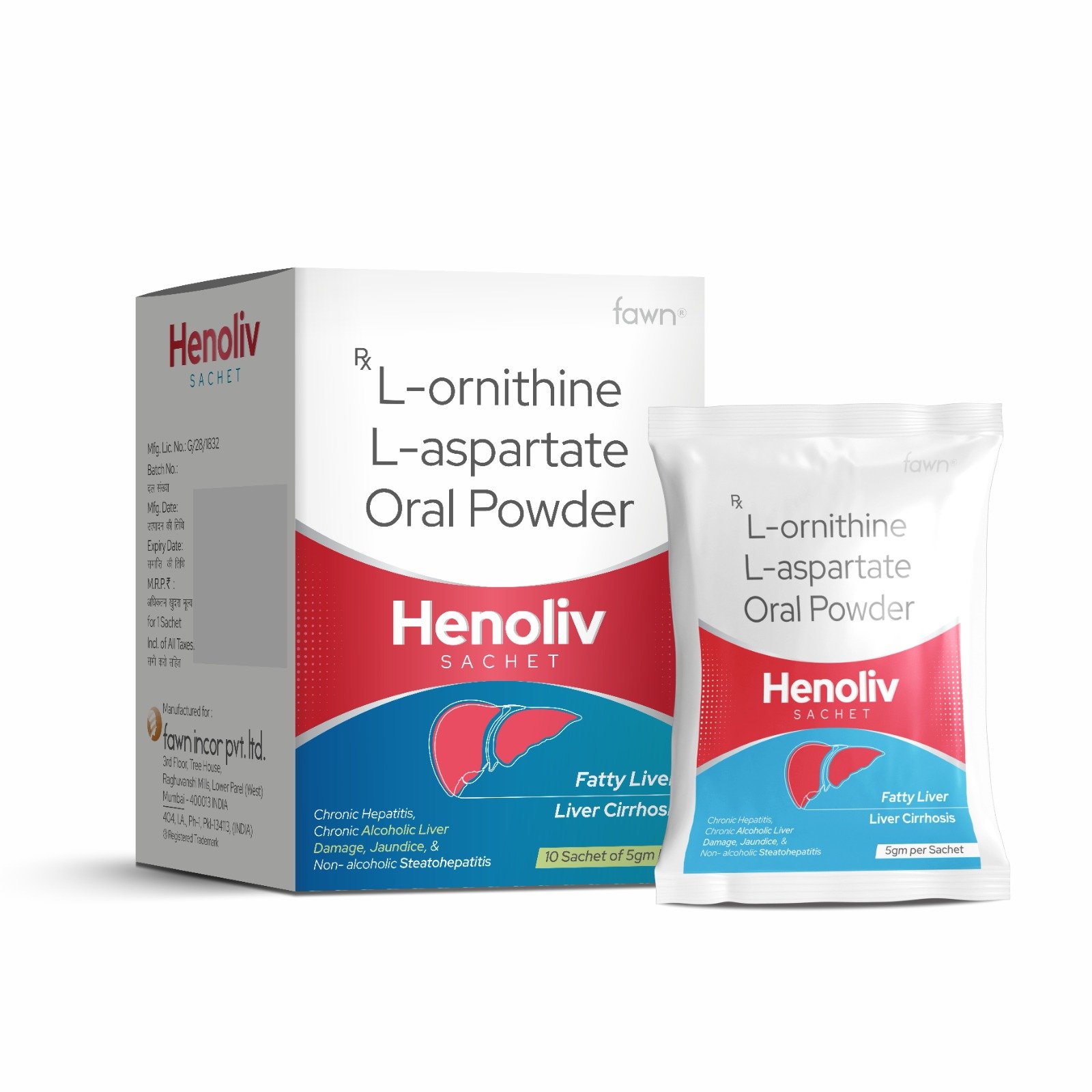L-Ornithine L-Aspartate Oral Powder - HENOLIV Sachets