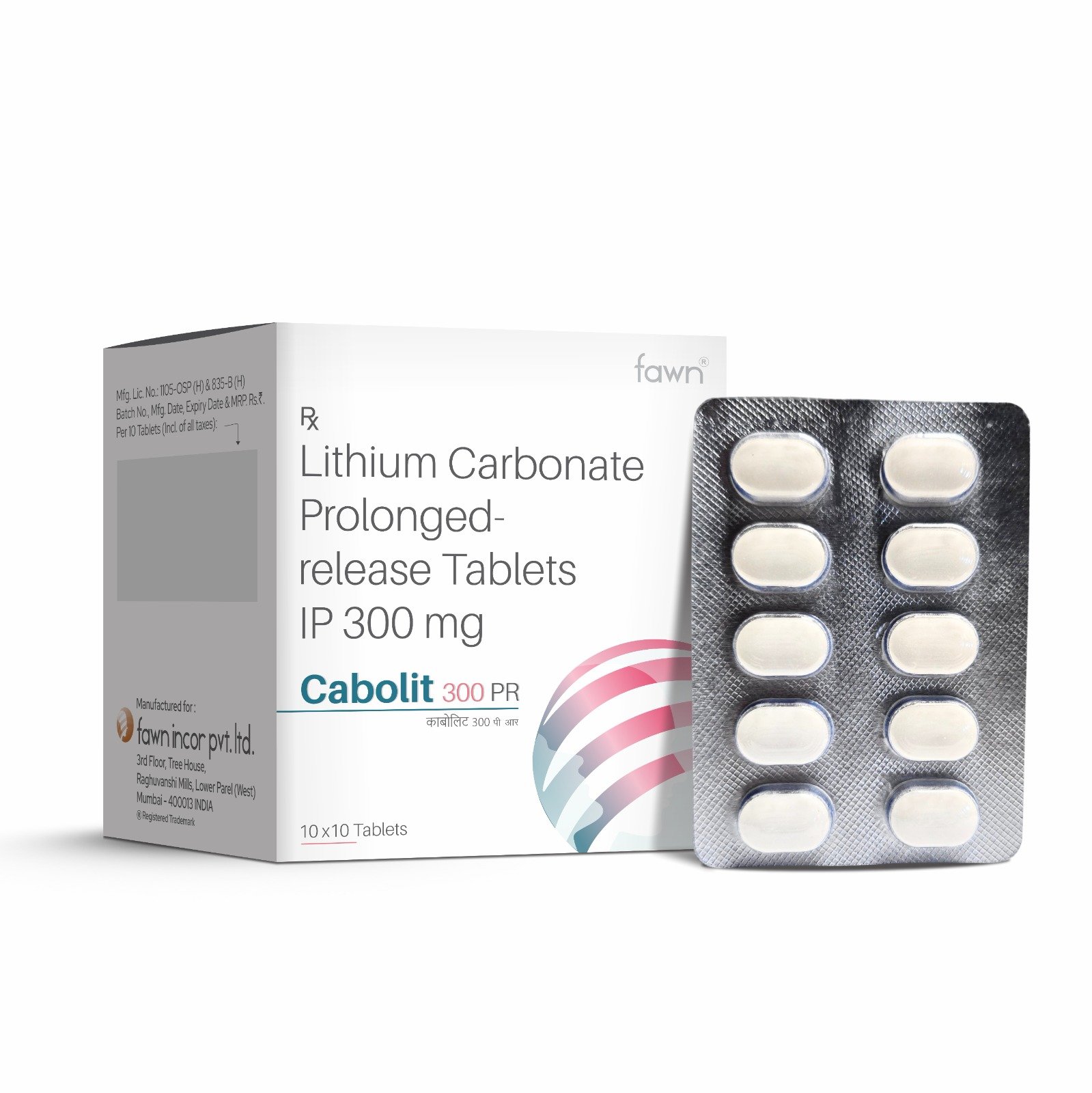 Lithium Carbonate 300 MG Prolonged Release Tablets - CABOLIT 300 PR Tablets