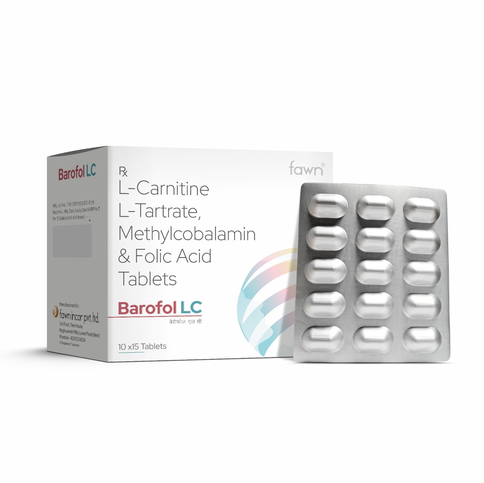 L-CARNITINE L-TARTRATE + METHYLCOBALAMIN + FOLIC ACID Tablets – BAROFOL LC Tablets - image 2