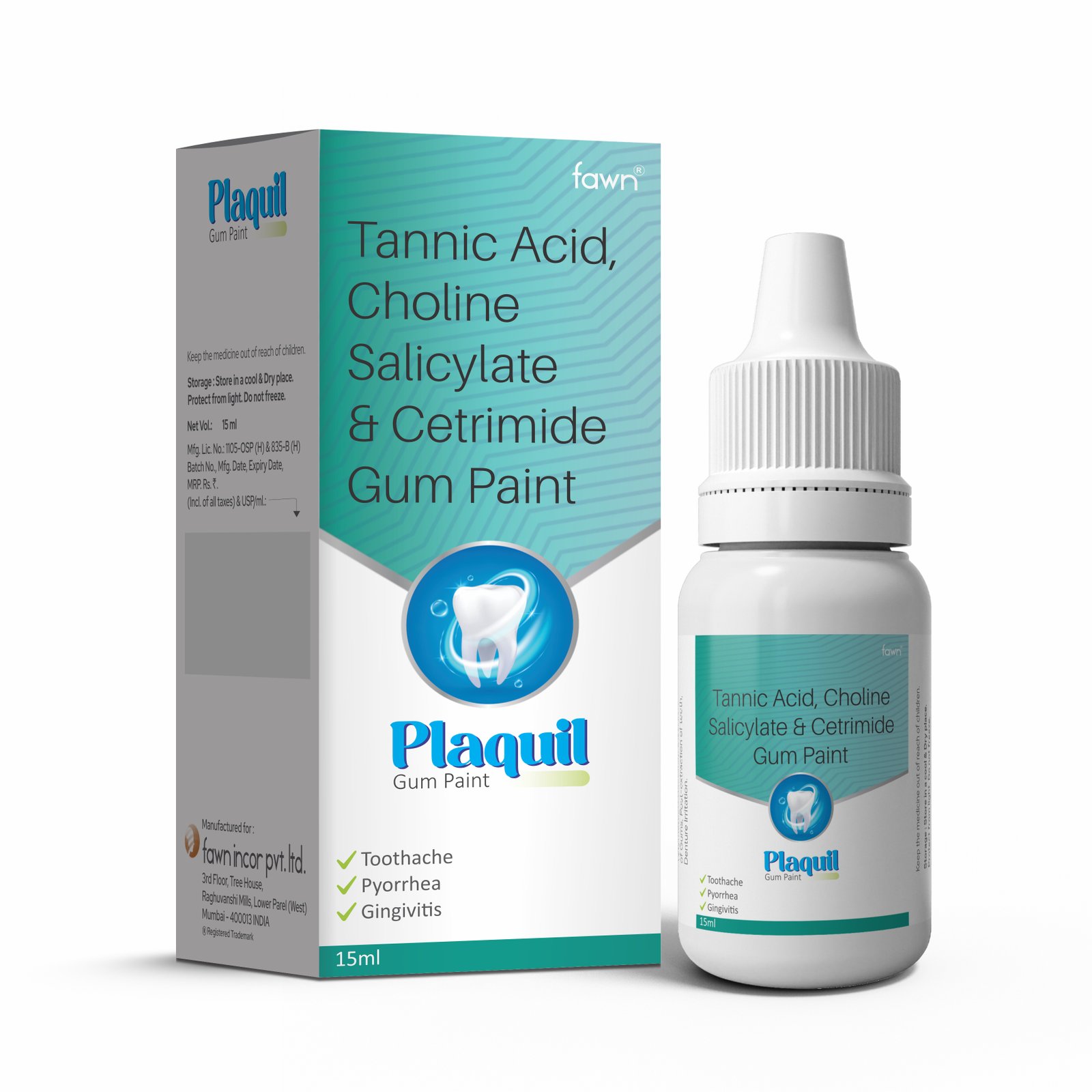 Tannic Acid Choline Salicylate & Cetrimide Gum Paint - PLAQUIL Gum Paint image 2