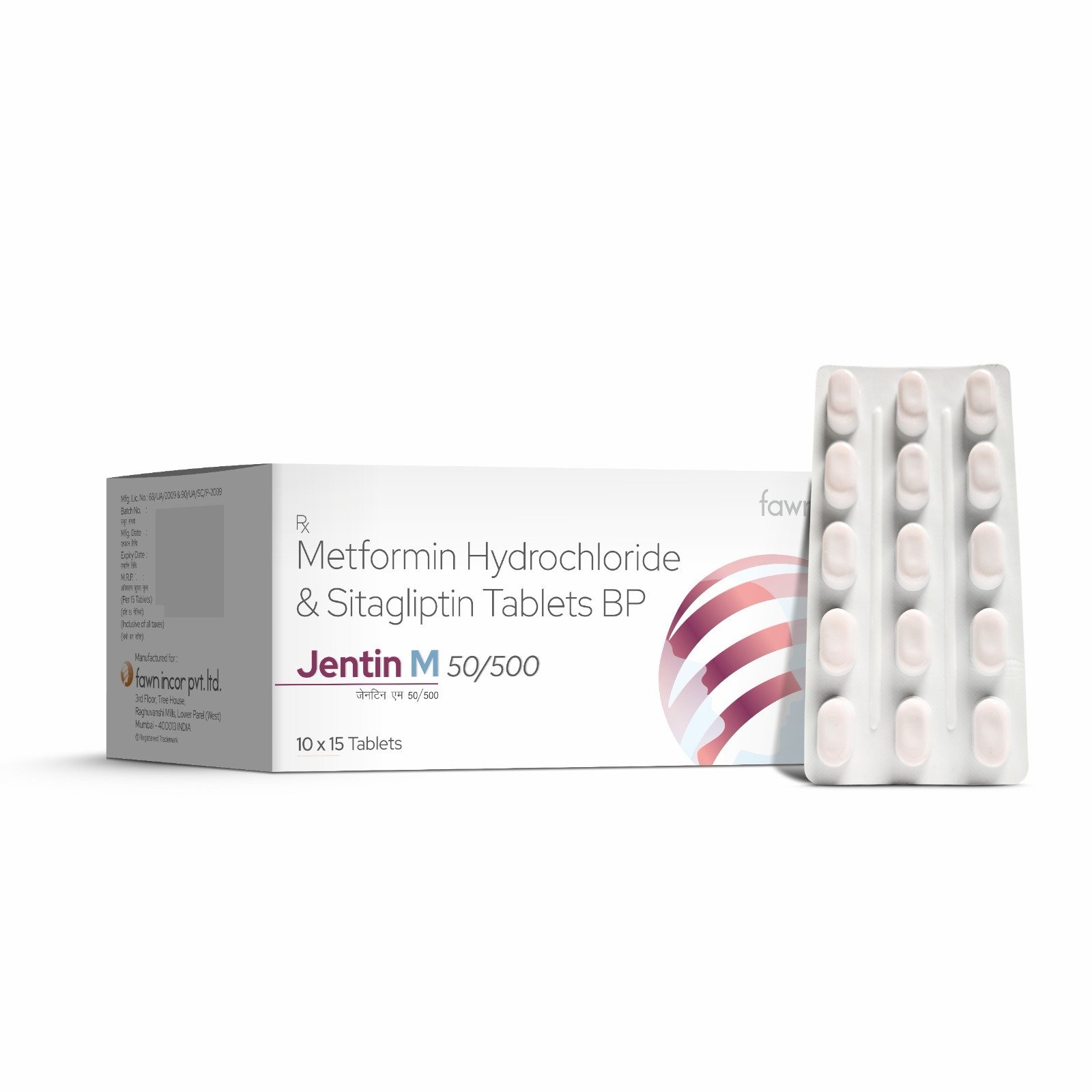 Sitagliptin Phosphate & Metformin Hydrochloride Tablets - JENTIN M 50/500