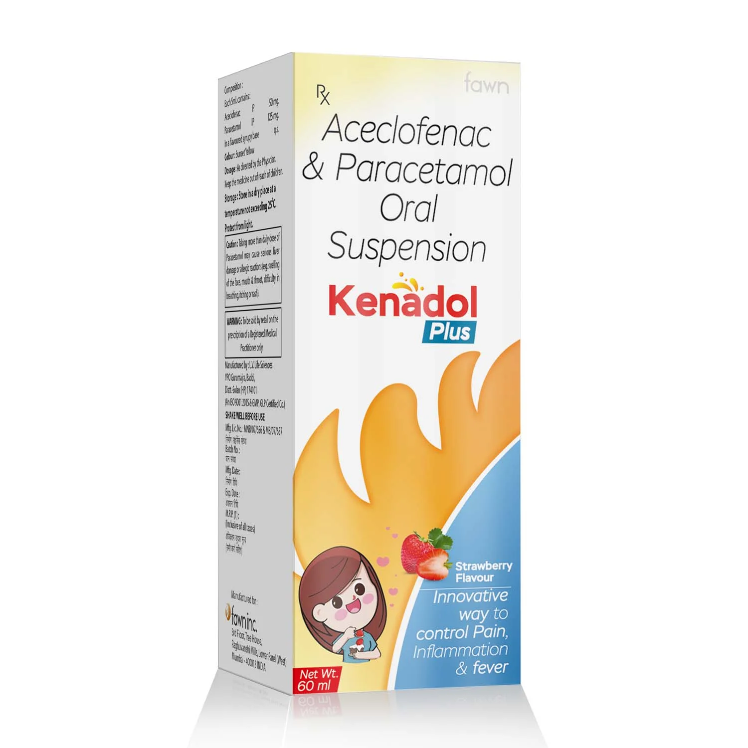 Aceclofenac & Paracetamol Oral Suspension - KENADOL PLUS