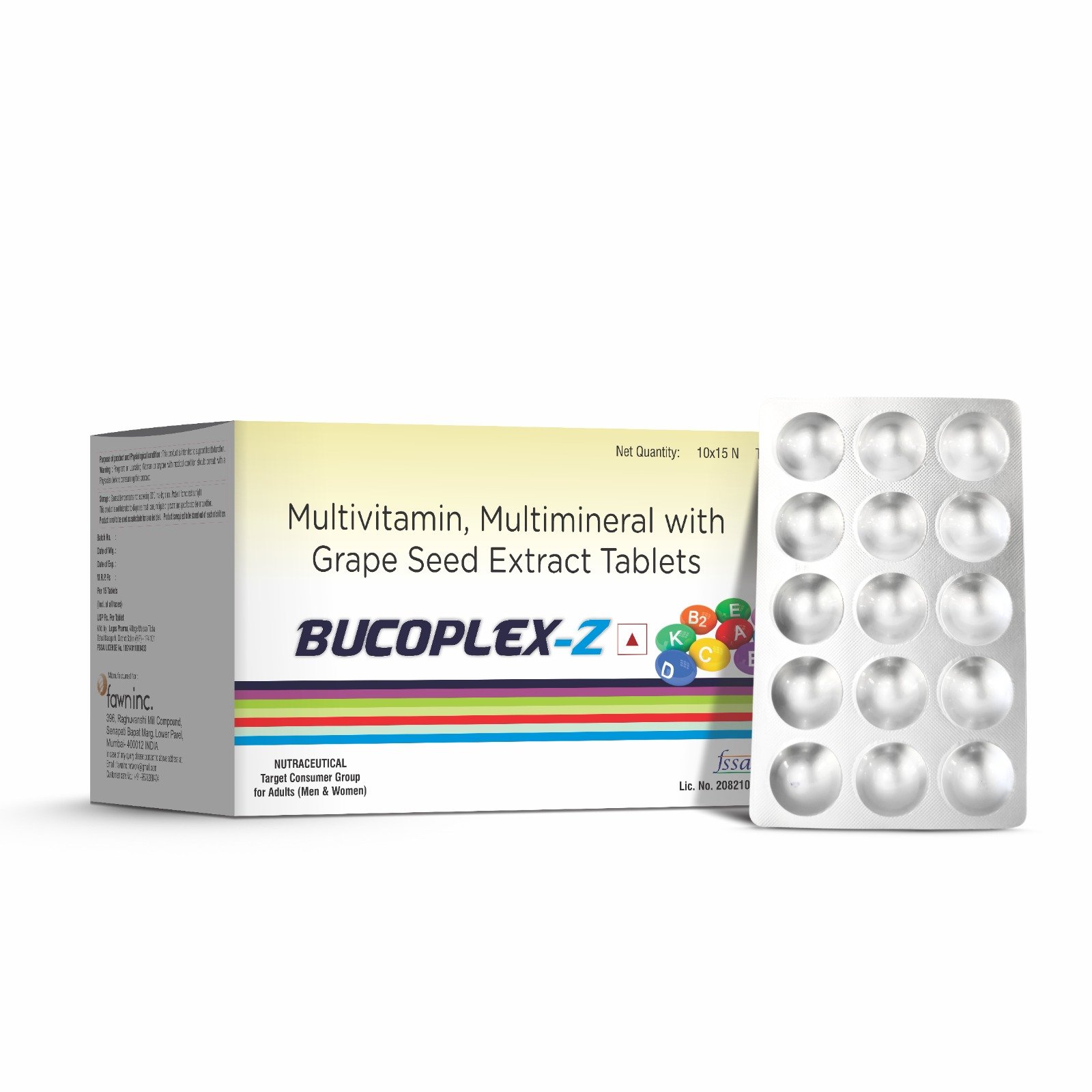 Multivitamin & Multimineral with Grape Seed Extract Tablets - BUCOPLEX Z Tablets