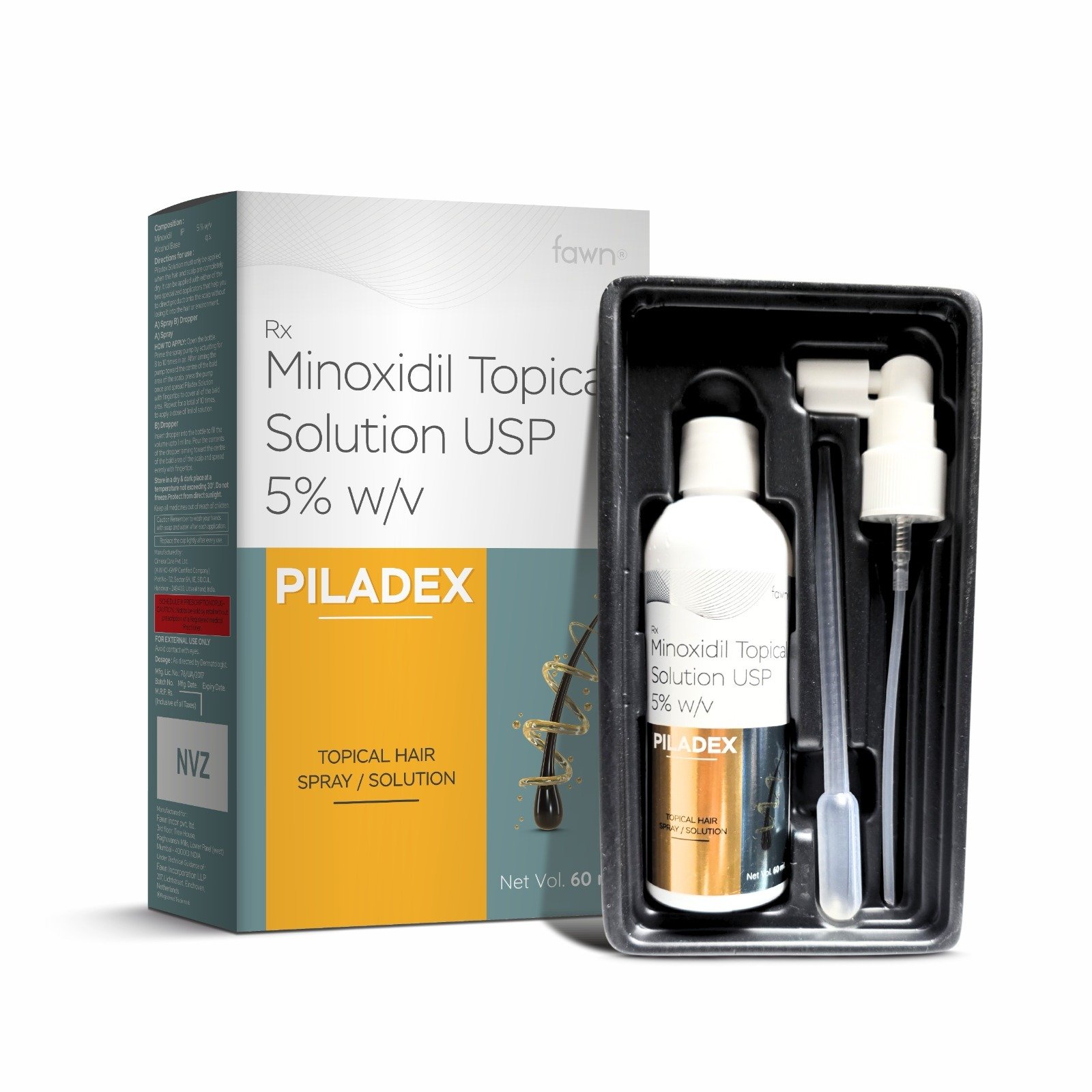 Minoxidil Topical Solution USP 5% - PILADEX Solution image 2