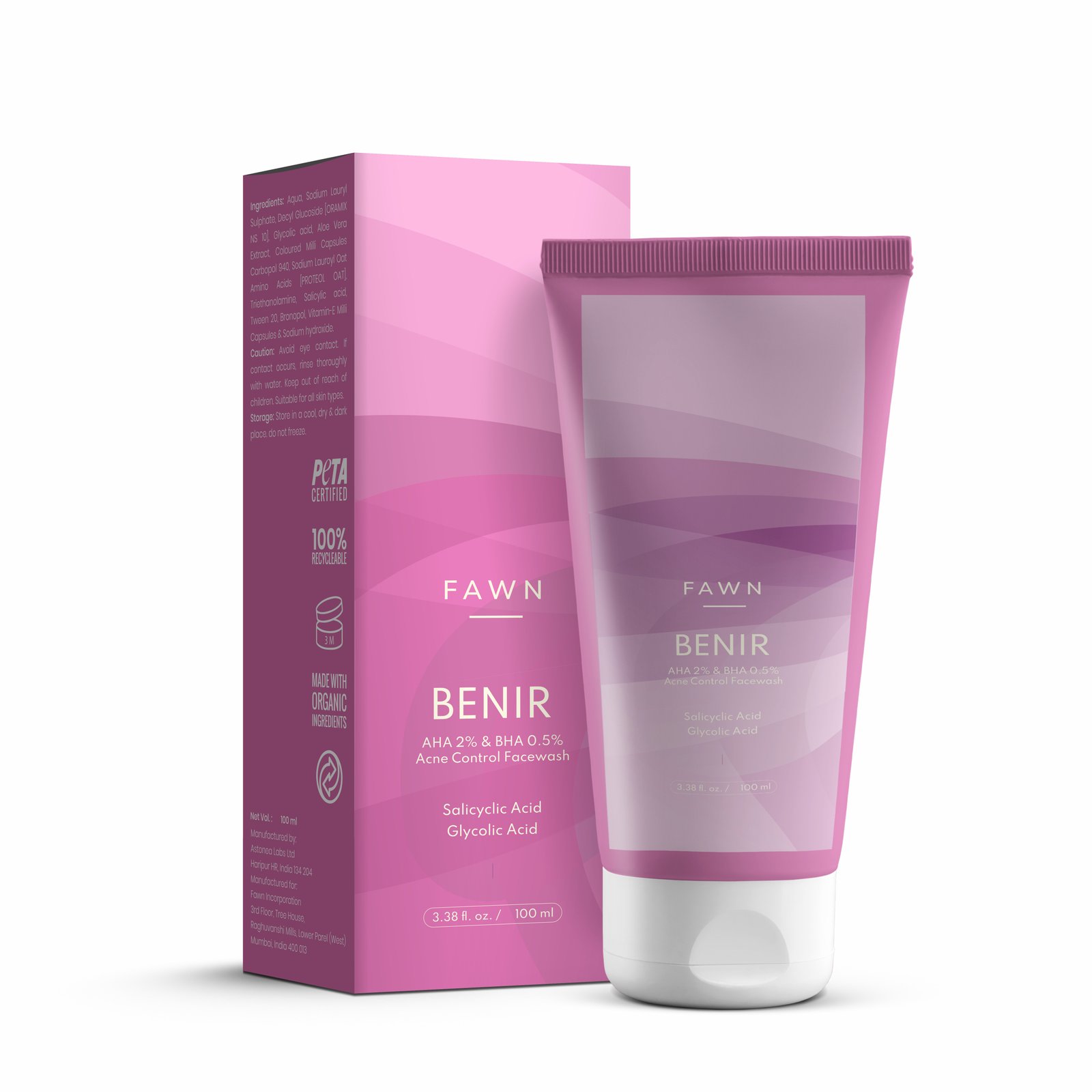 Salicylic Acid Glycolic Acid AHA BHA Face Wash - BENIR