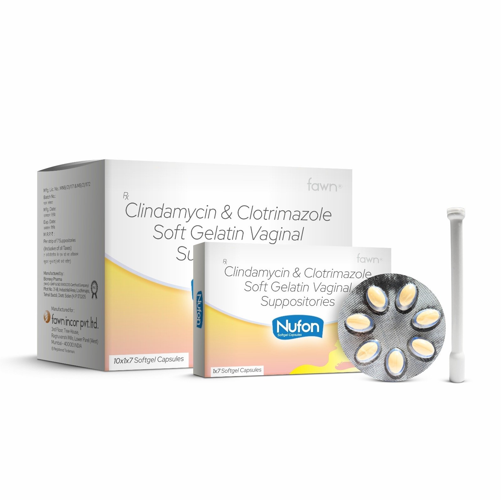 Clindamycin & Clotrimazole Softgel Capsules Vaginal Suppositories - NUFON Softgel Capsules image 2