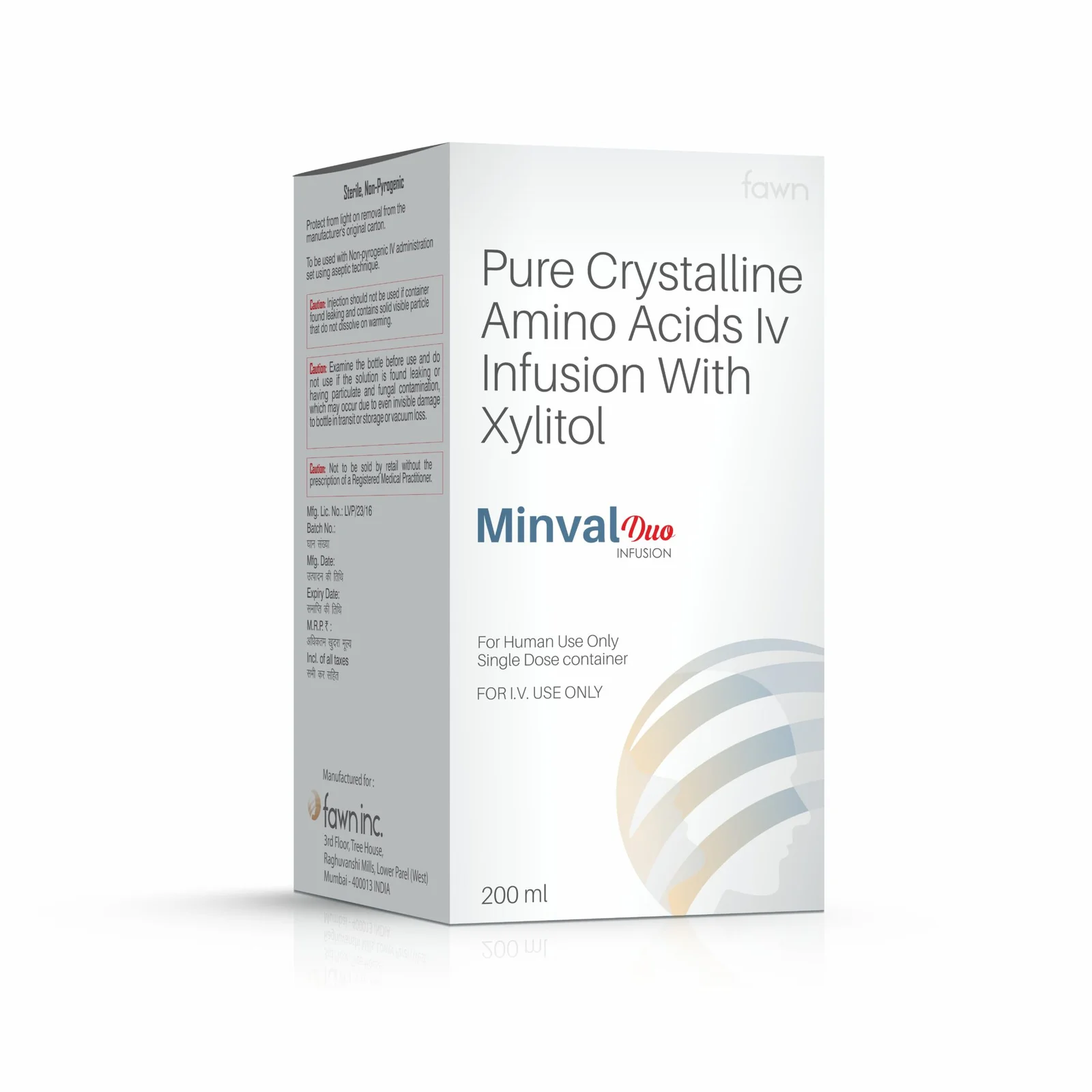Pure Crystalline Amino Acids with Xylitol IV Infusion - MINVAL DUO
