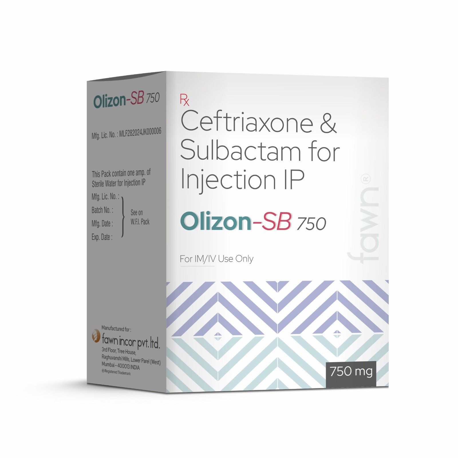 Ceftriaxone & Sulbactam for Injection - OLIZON SB 750