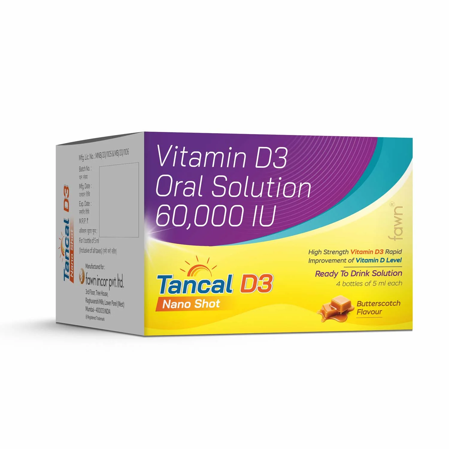 Vitamin D3 Oral Solution 60000 IU - TANCAL D3 SHOTS