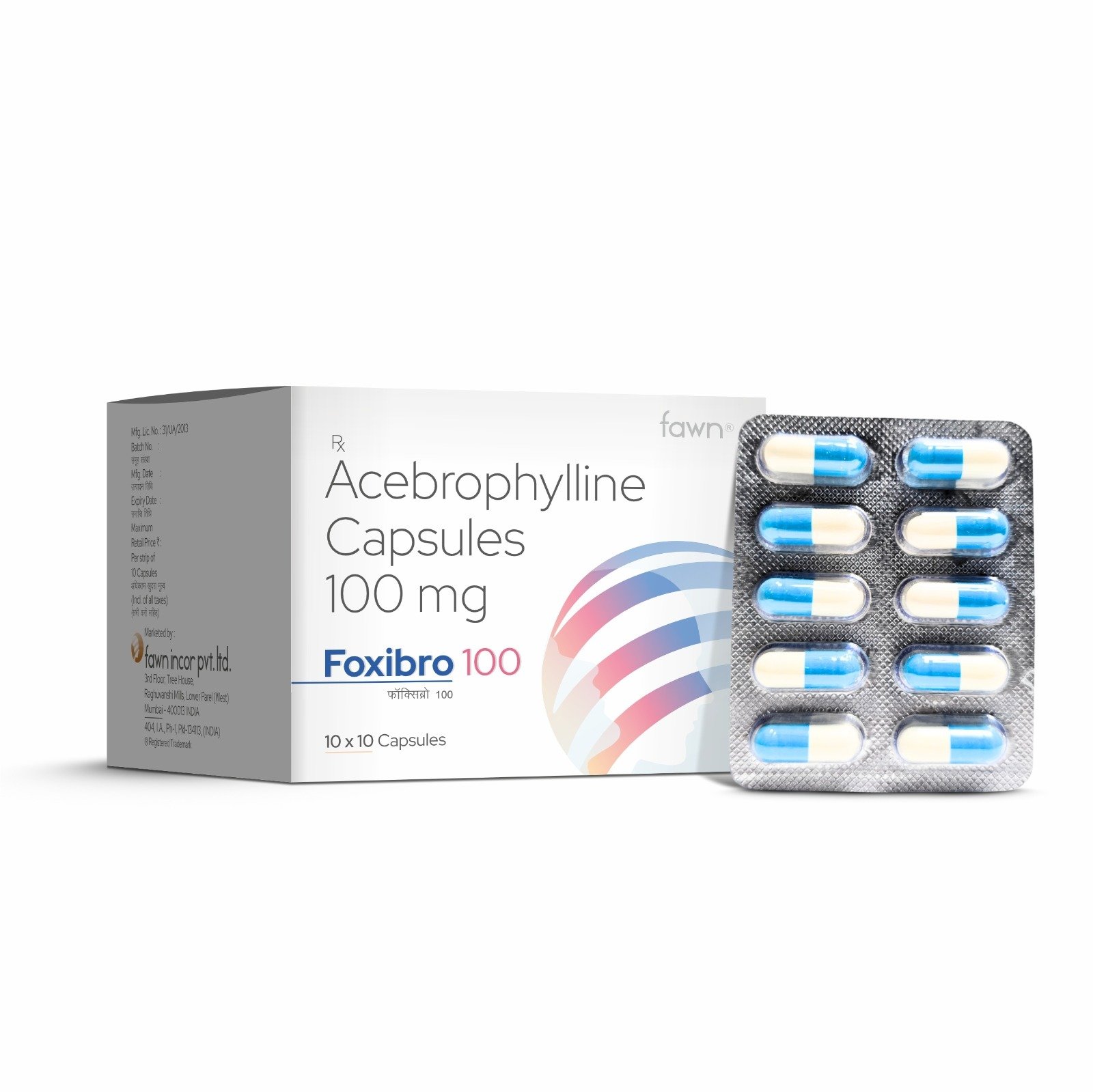 Acebrophylline Capsules 100 Mg - FOXIBRO 100 Capsules