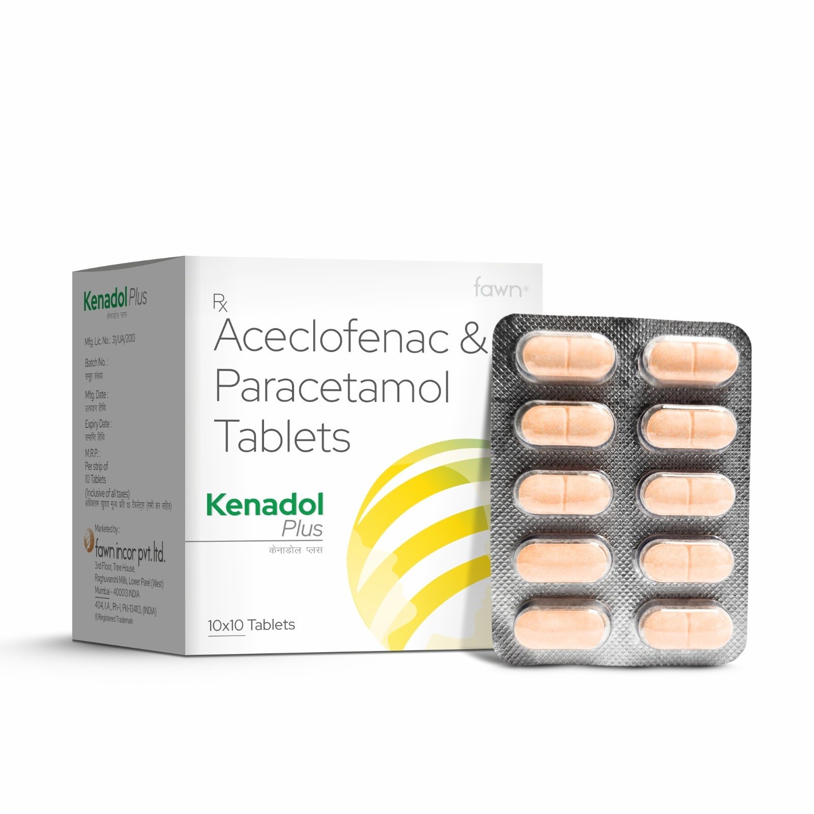 Aceclofenac & Paracetamol Tablets - KENADOL PLUS