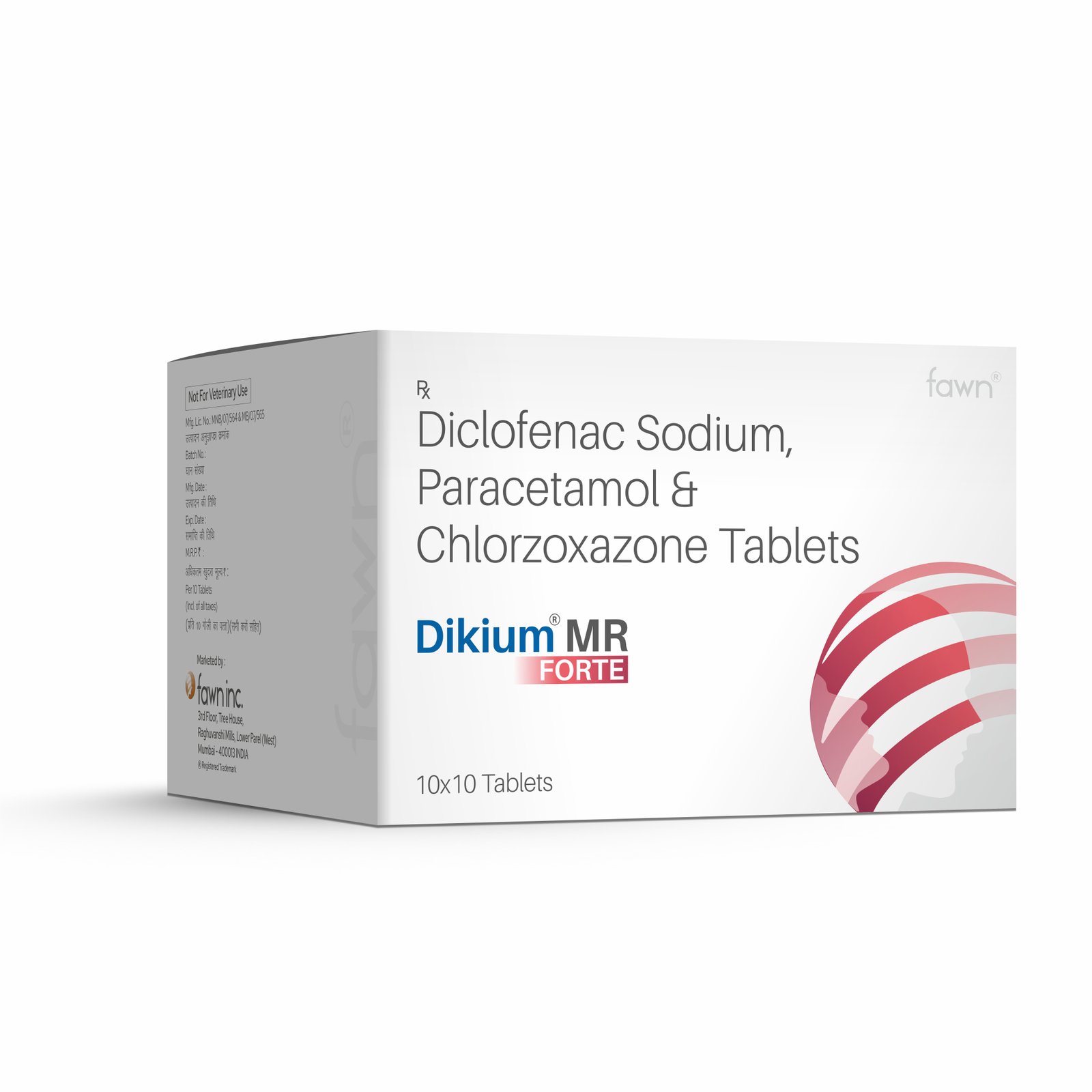 Diclofenac Sodium, Paracetamol & Chlorzoxazone Tablets - DIKIUM MR FORTE