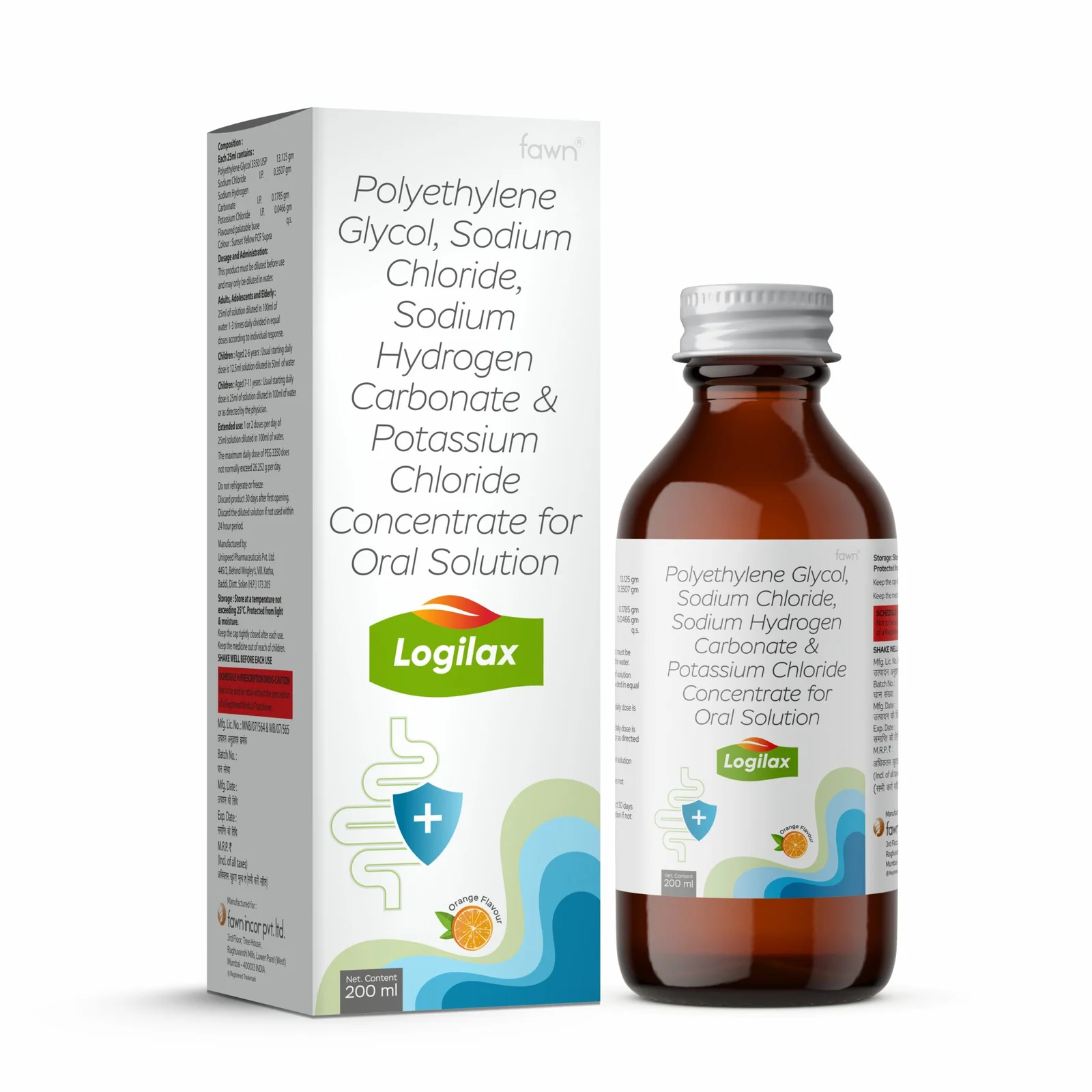 Polyethylene Glycol with Sodium Chloride, Sodium Hydrogen Carbonate, and Potassium Chloride oral solution - LOGILAX Solution