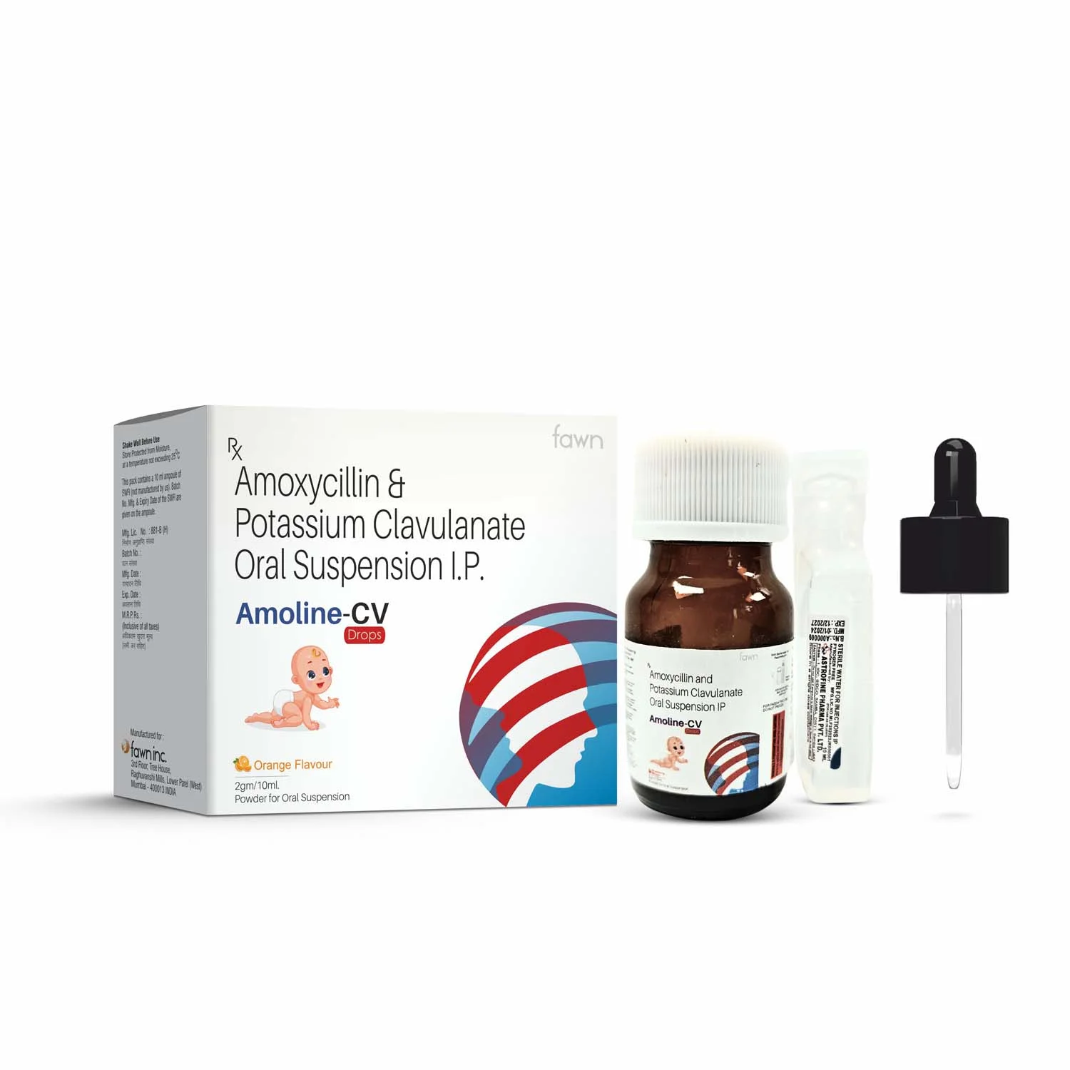 Amoxycillin 80 mg & Potassium Clavulanate 11.4 mg Oral Suspension IP - AMOLINE CV