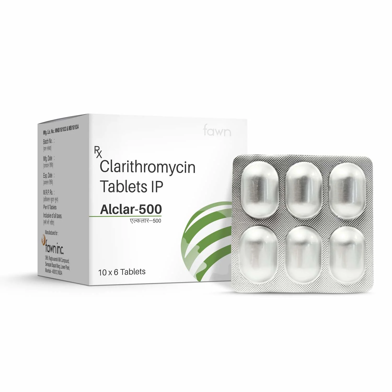 CLARITHROMYCIN 500 MG Tablets - ALCLAR 500 Tablets