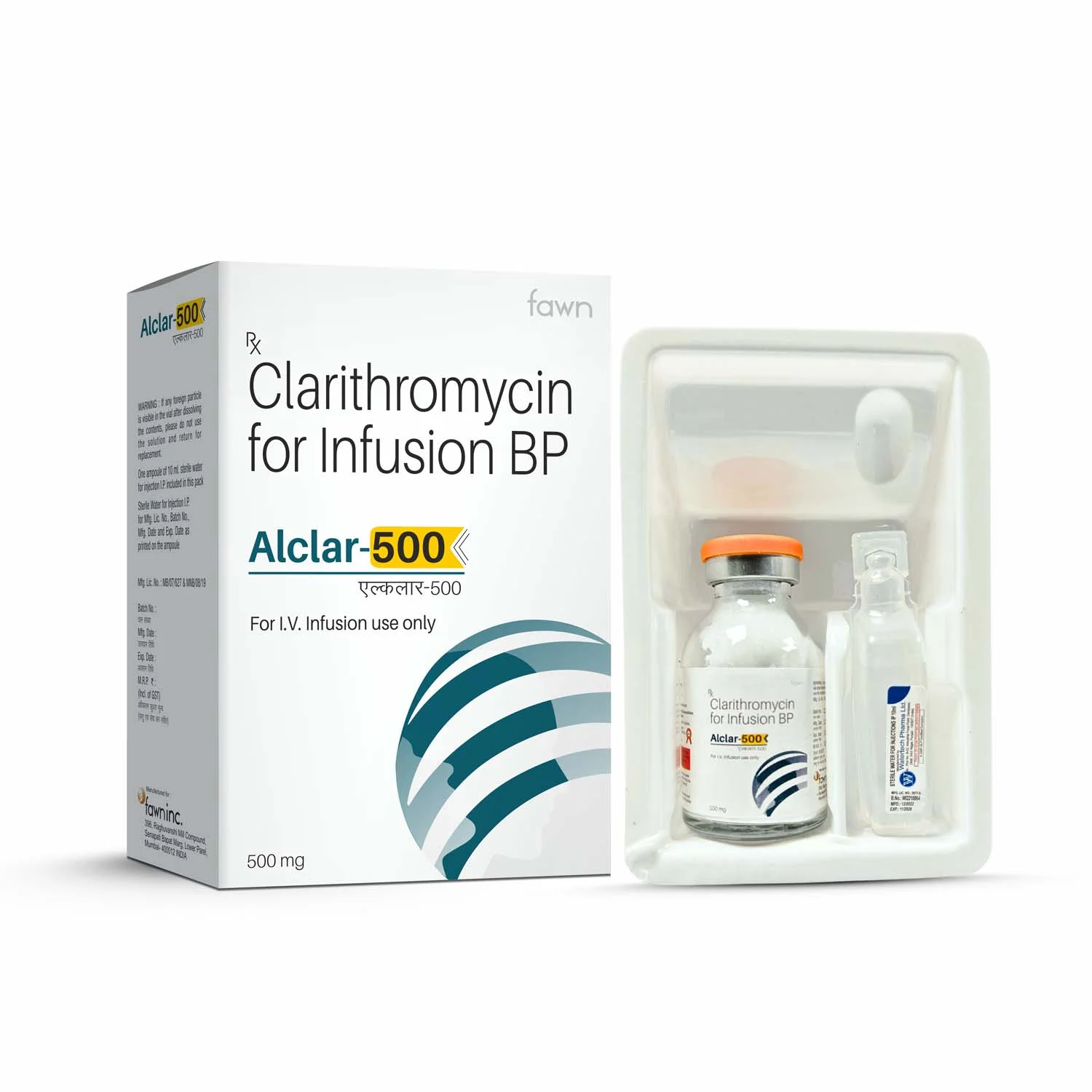 Clarithromycin 500 mg Infusion BP - ALCLAR 500 Infusion