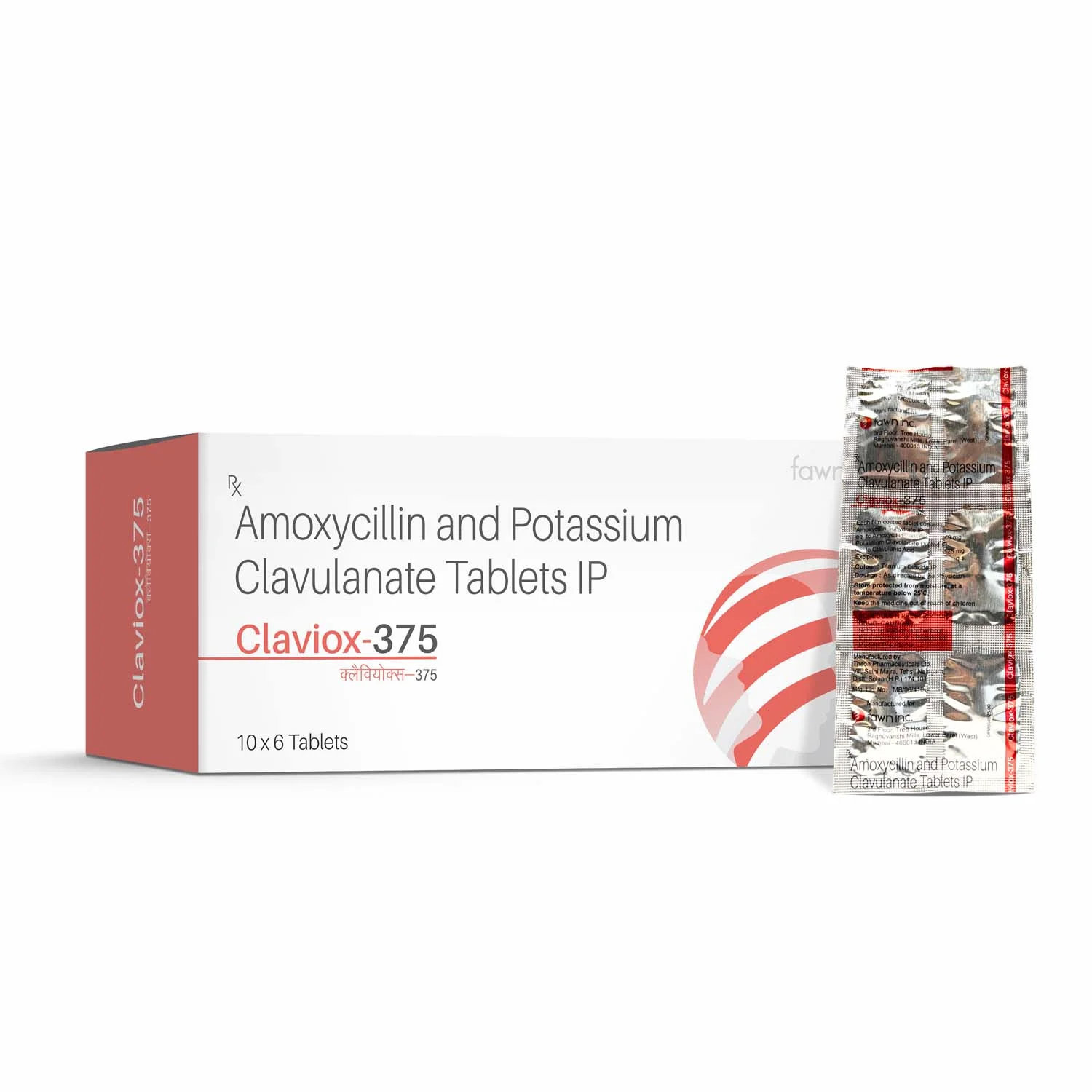 Amoxycillin 250 mg + Potassium Clavulanate 125 mg Tablets IP - CLAVIOX 375