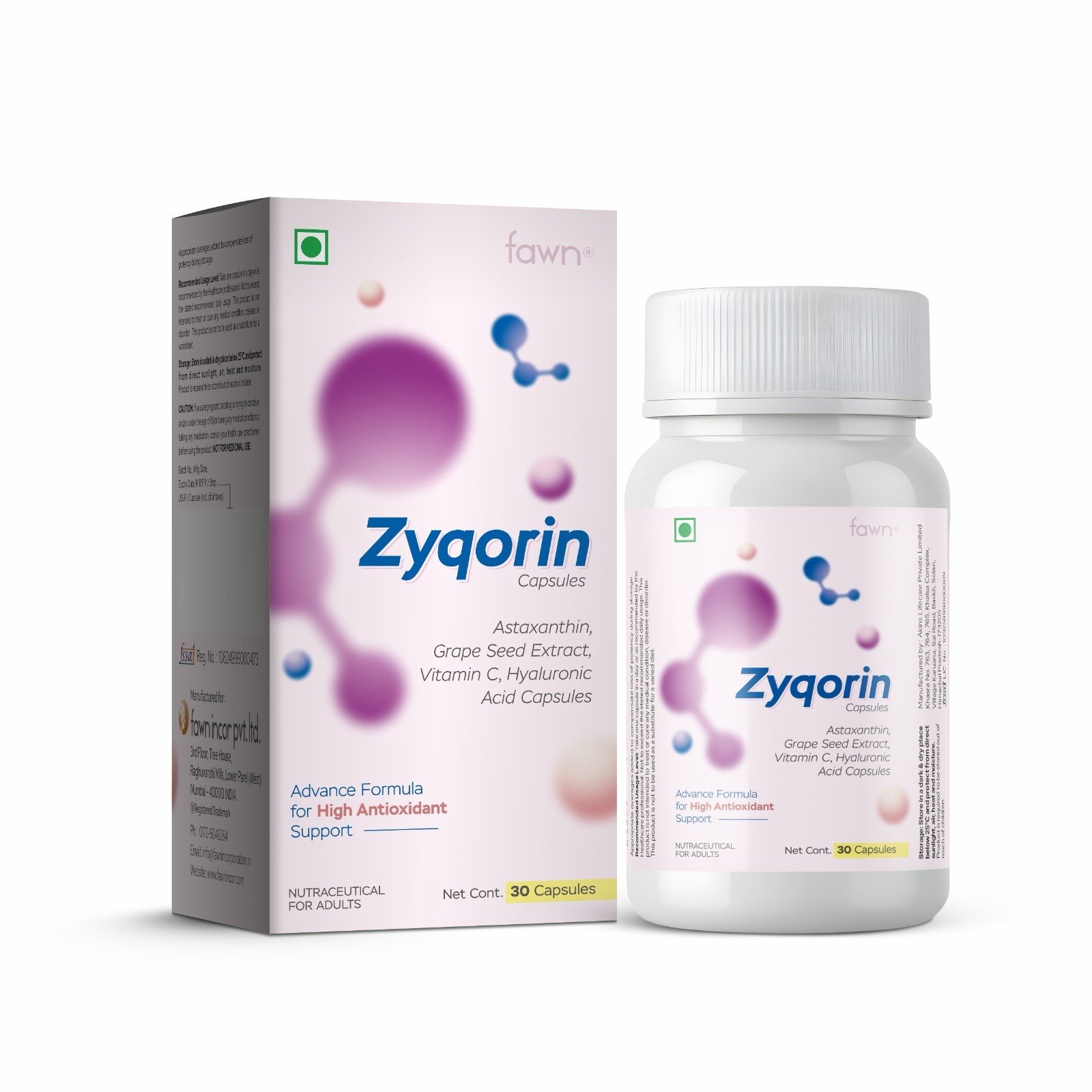 Astaxanthin, Grape Seed Extract, Vitamin C & Hyaluronic Acid Capsules – ZYQORIN Capsules