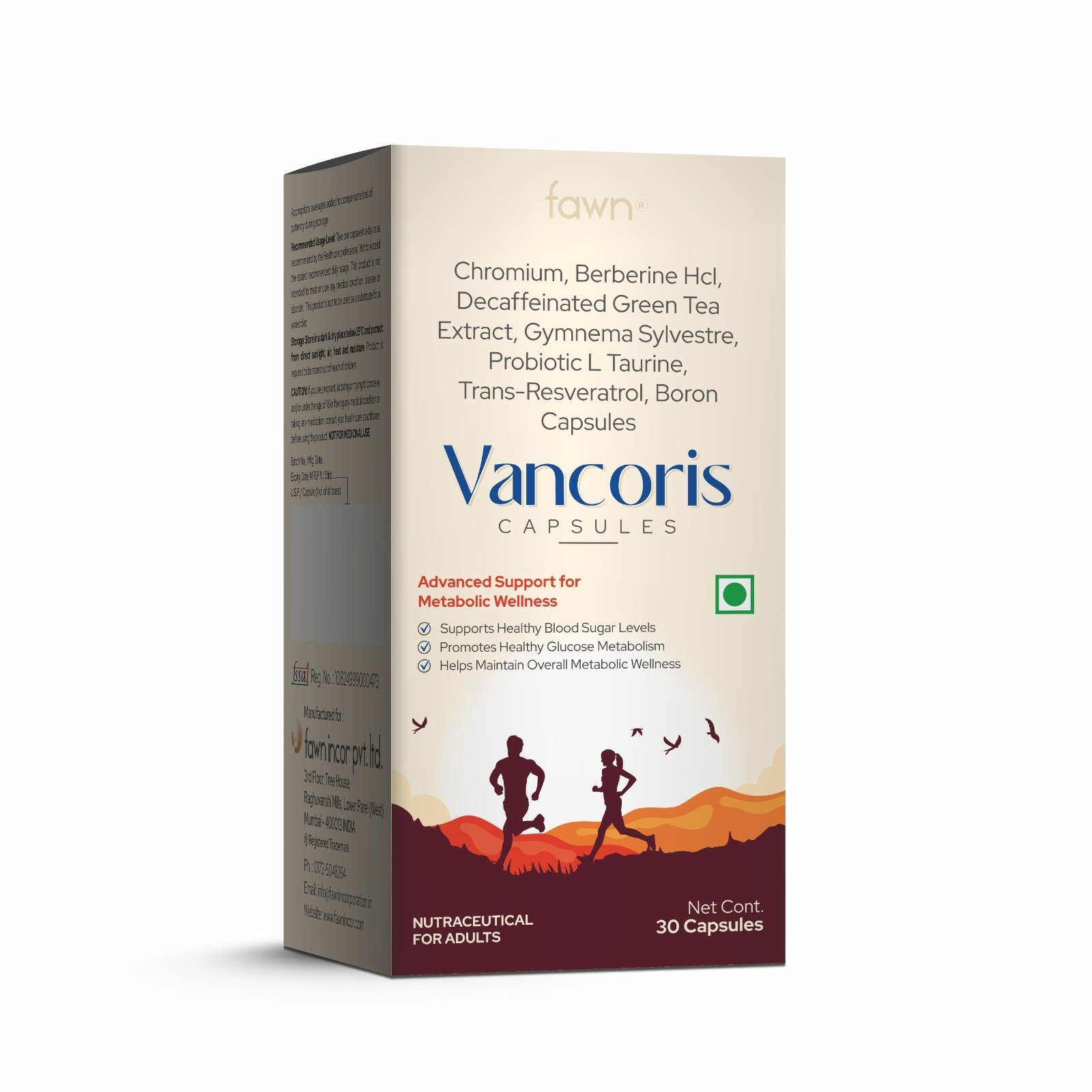 Chromium, Berberine HCl, Green Tea, Gymnema, Taurine & Resveratrol Capsules - Vancoris Capsules