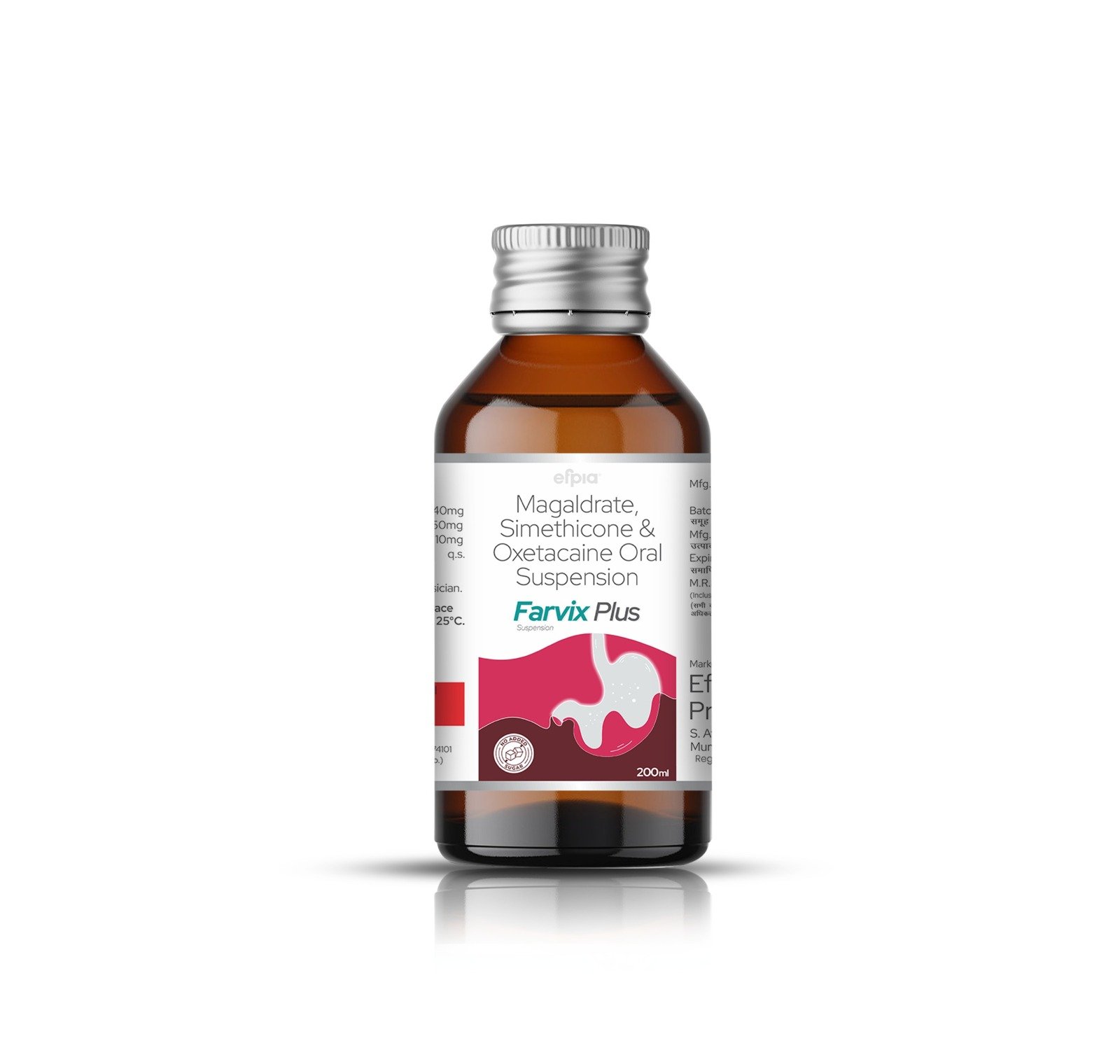 Magaldrate, Simethicone & Oxetacaine Oral Suspension - Farvix Plus Suspension