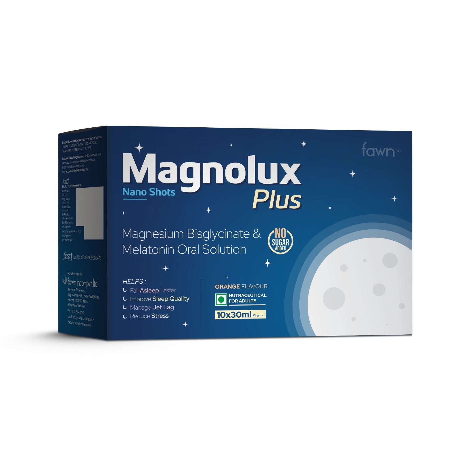 Magnesium Bisglycinate & Melatonin Oral Solution - MAGNOLUX PLUS Shots