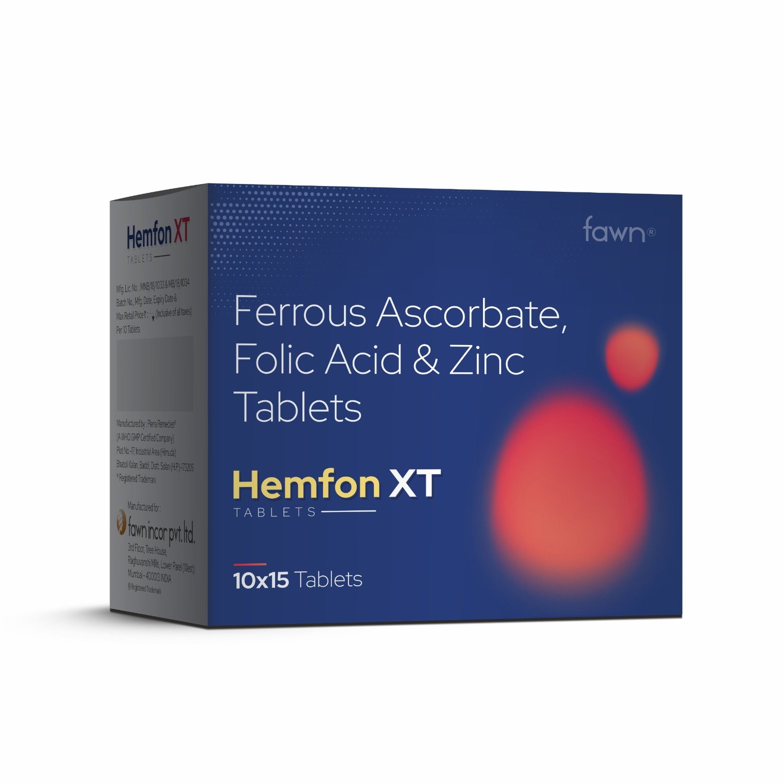 Ferrous Ascorbate, Folic Acid & Zinc Sulphate Softgel Capsules - HEMFON XT