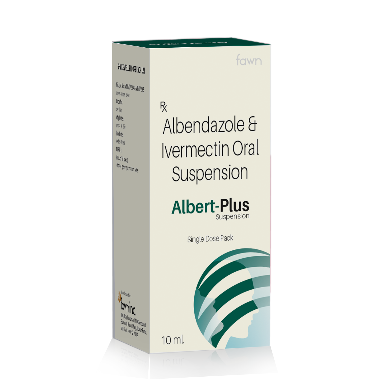 Albendazole 200 mg + Ivermectin 3 mg Suspension - ALBERT PLUS