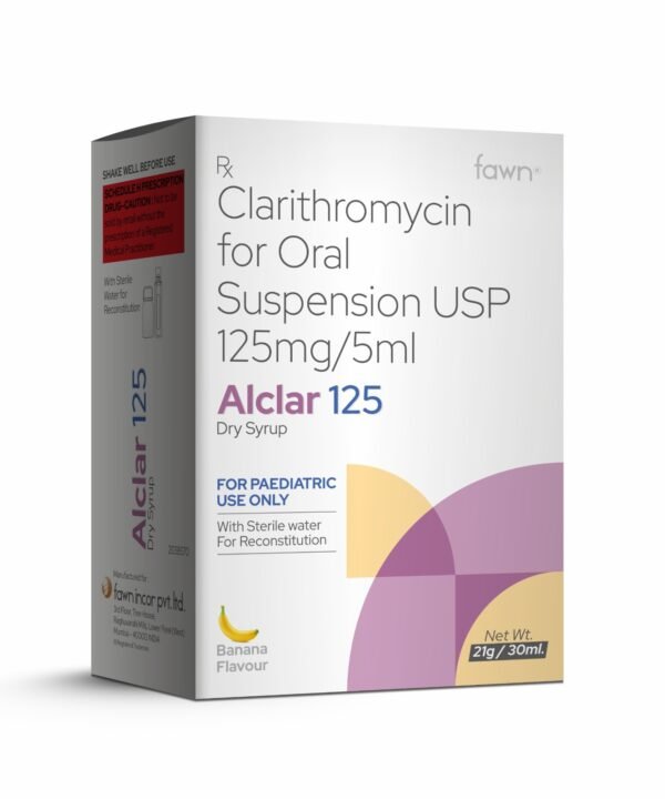 Clarithromycin Oral Suspension 125 Mg - ALCLAR 125 - Fawn Incor