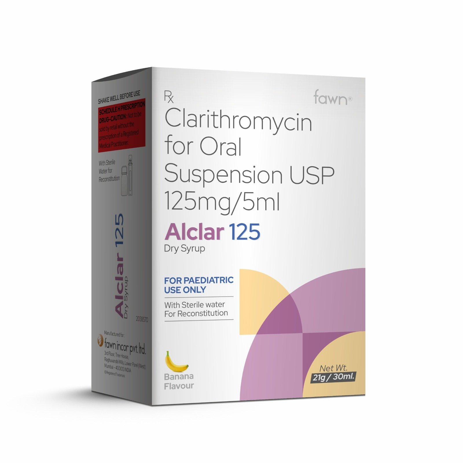Clarithromycin Oral Suspension 125 Mg - ALCLAR 125 - Fawn Incor
