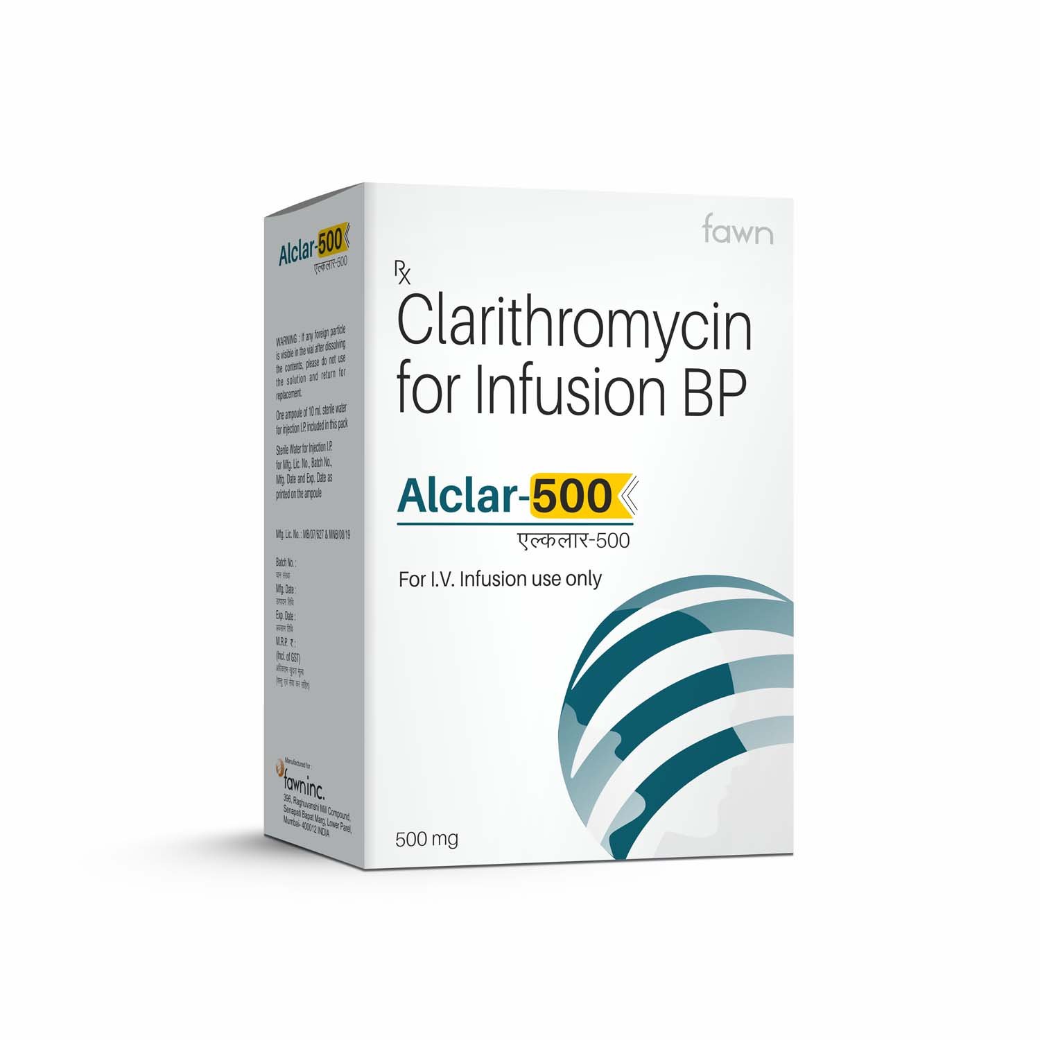 Clarithromycin 500 mg Infusion BP - ALCLAR 500 Infusion