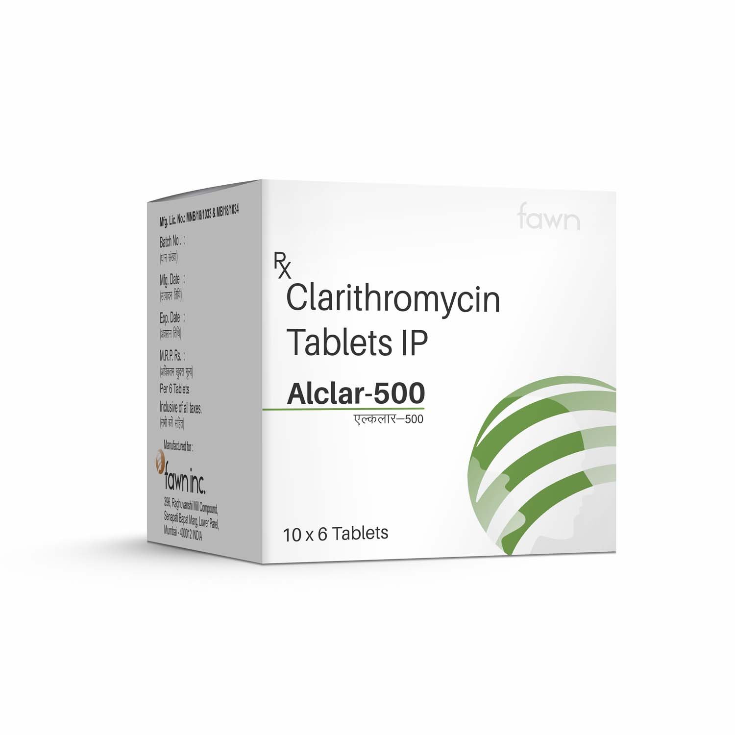 CLARITHROMYCIN 500 MG Tablets - ALCLAR 500 Tablets