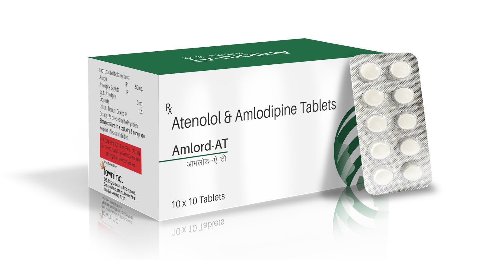 Amlodipine 5 mg + Atenolol 50 mg Tablets - AMLORD AT Tablets