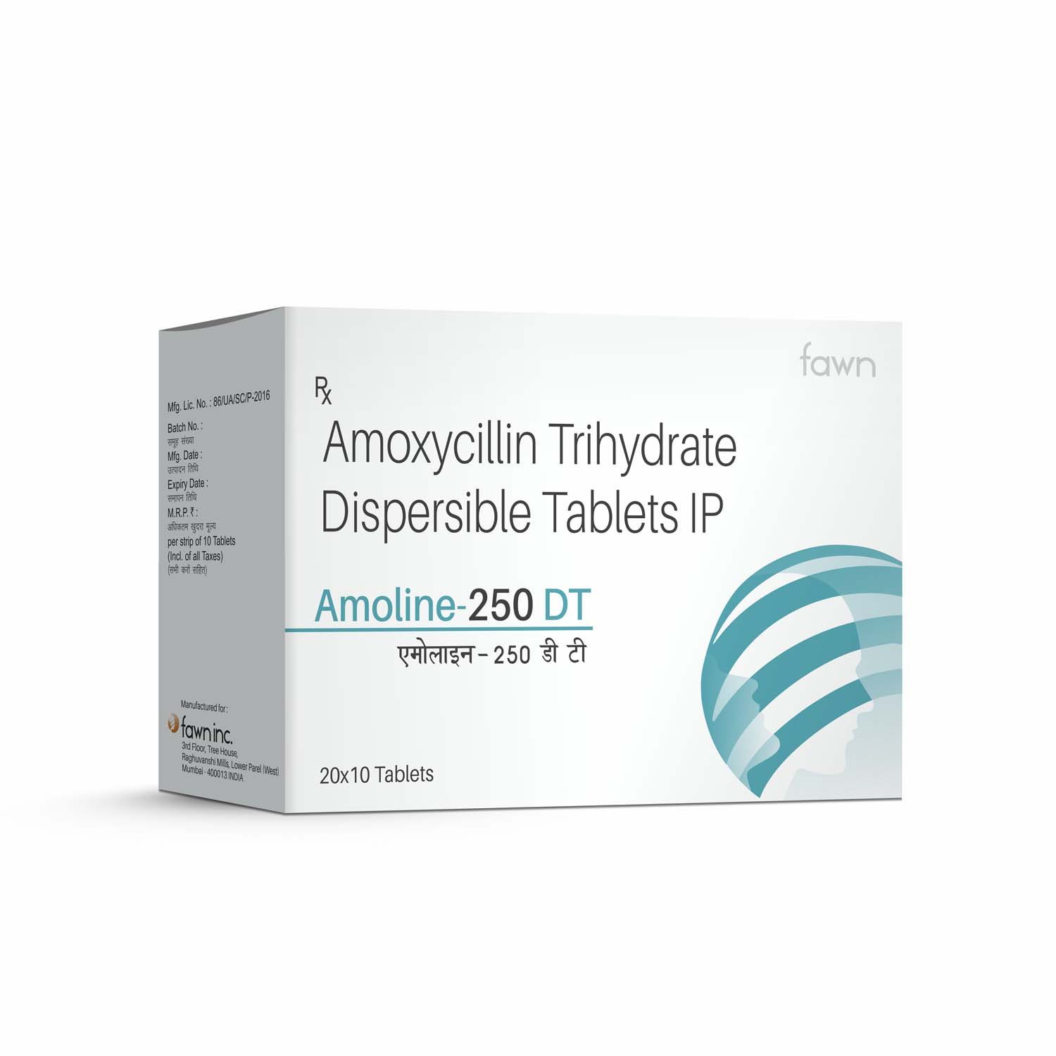 Amoxycillin Trihydrate Dispersible Tablet IP 250 mg - AMOLINE 250 DT