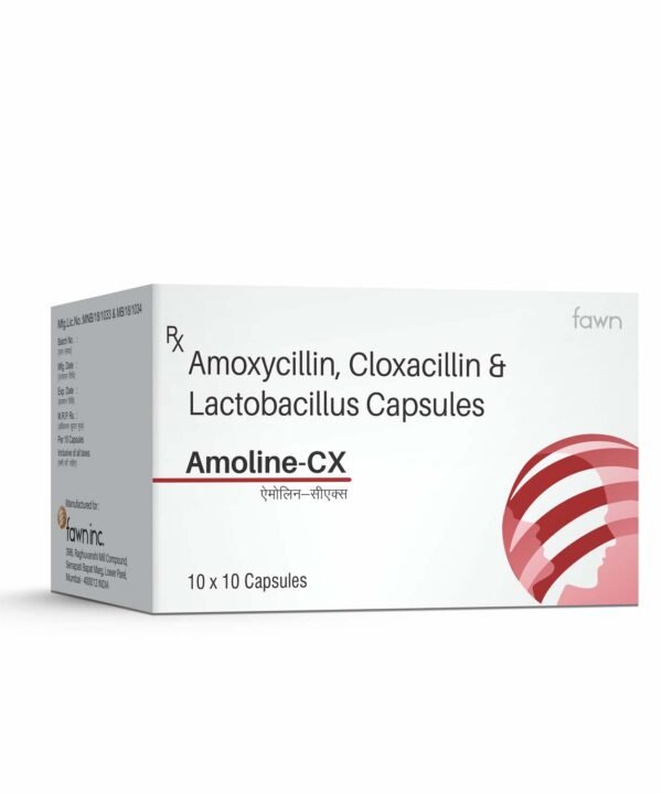 Amoxycillin 250 mg + Cloxacillin 250 mg + Lactic Acid Bacillus 2.5 Million Spores Capsules