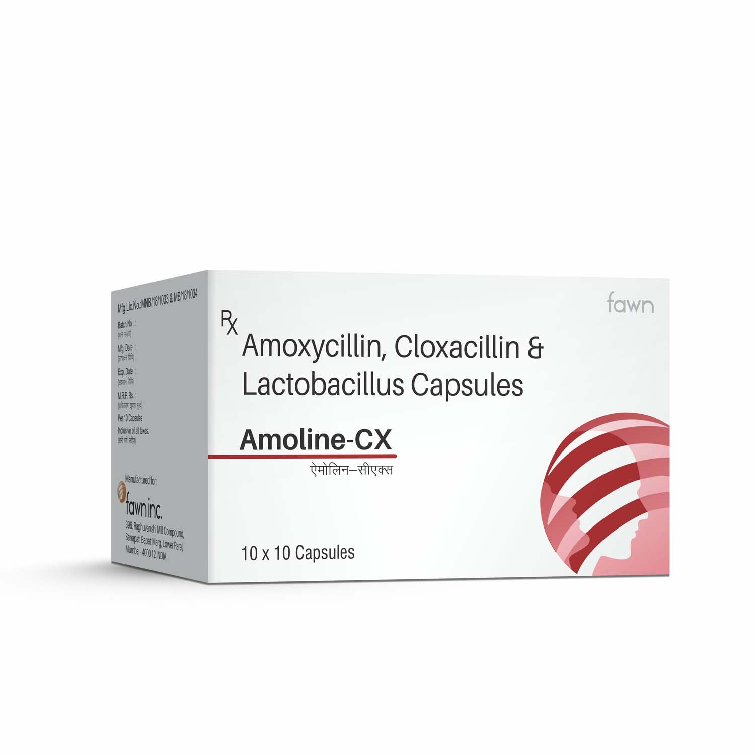 Amoxycillin 250 mg + Cloxacillin 250 mg + Lactic Acid Bacillus 2.5 Million Spores Capsules