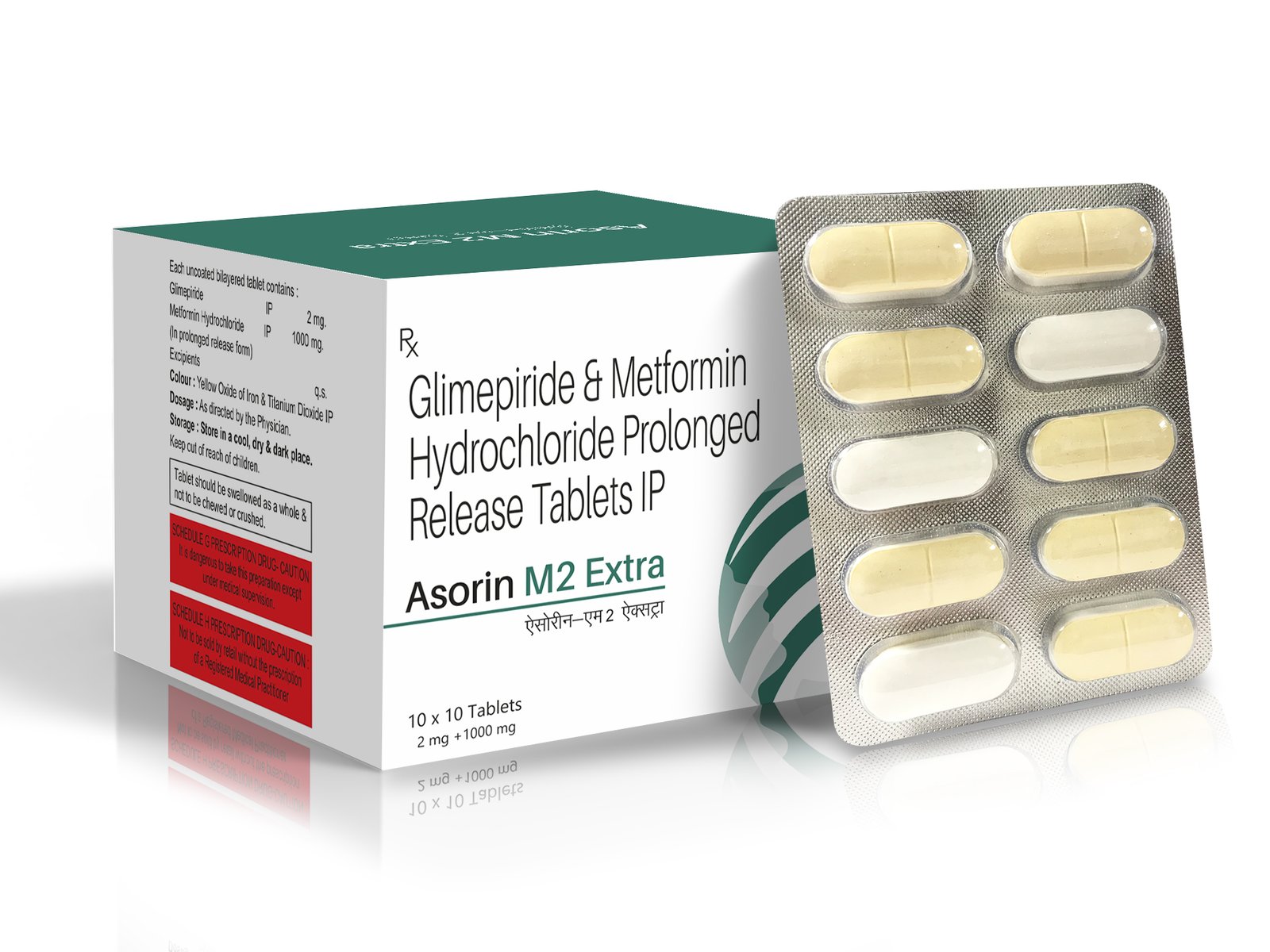 Glimepiride 2 mg + Metformin Hydrochloride Prolonged Release I.P. 1000 Mg