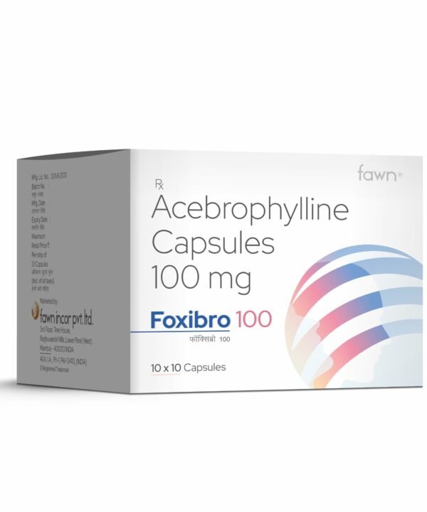Acebrophylline Capsules 100 Mg - FOXIBRO 100 Capsules - Fawn Incor